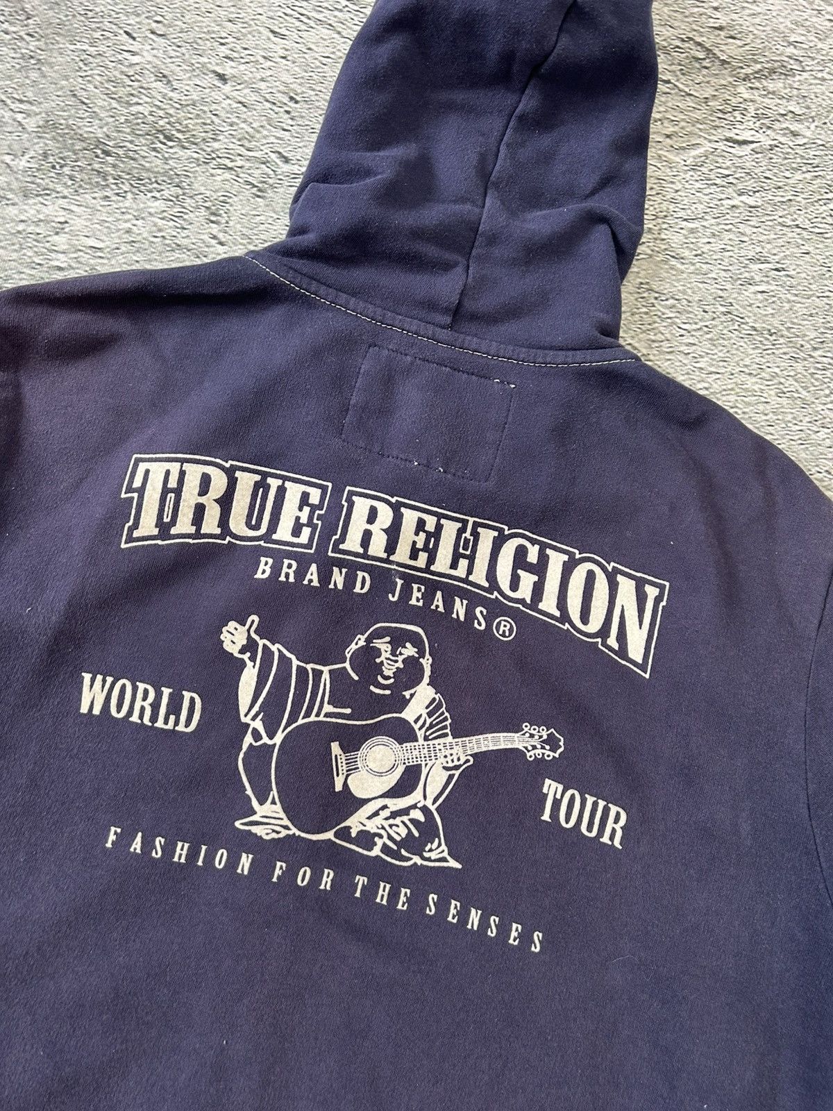True Religion True Religion vintage Navy blue zip hoodie big logo Size US XXL / EU 58 / 5 - 10 Thumbnail