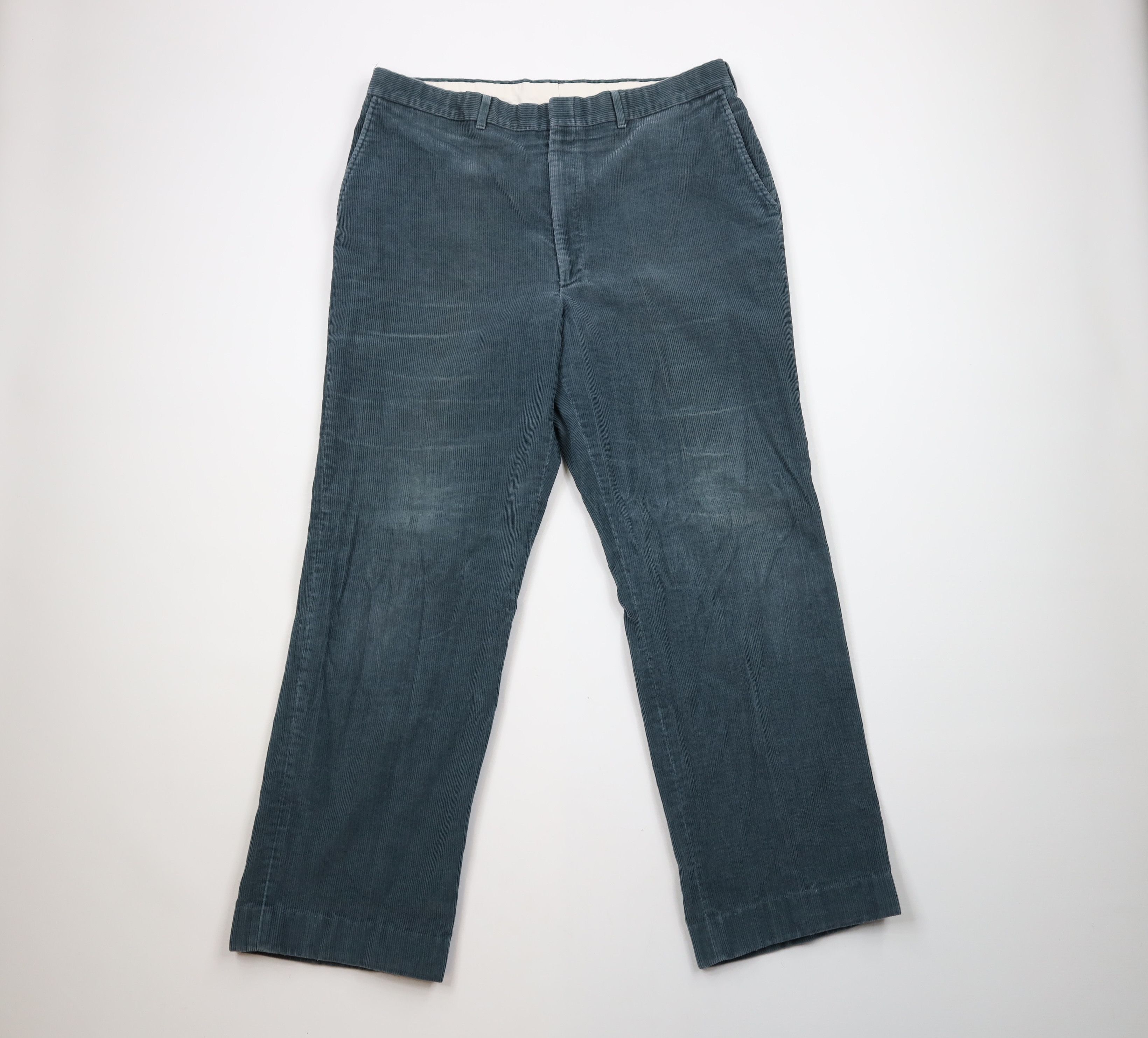 Vintage Vintage 70s Streetwear Bell Bottoms Corduroy Pants Green USA Size US 38 / EU 54 - 1 Thumbnail