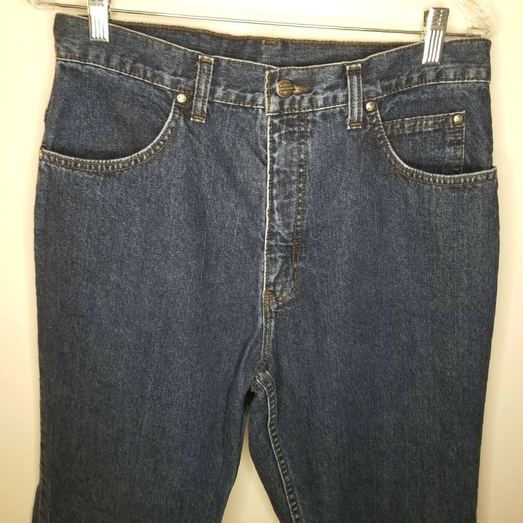 Harley Davidson VINTAGE Harley-Davidson Jeans Women Straight Lace-Up Blue 32x30 Adult Women blue jeans? Size 32" / US 10 / IT 46 - 2 Thumbnail