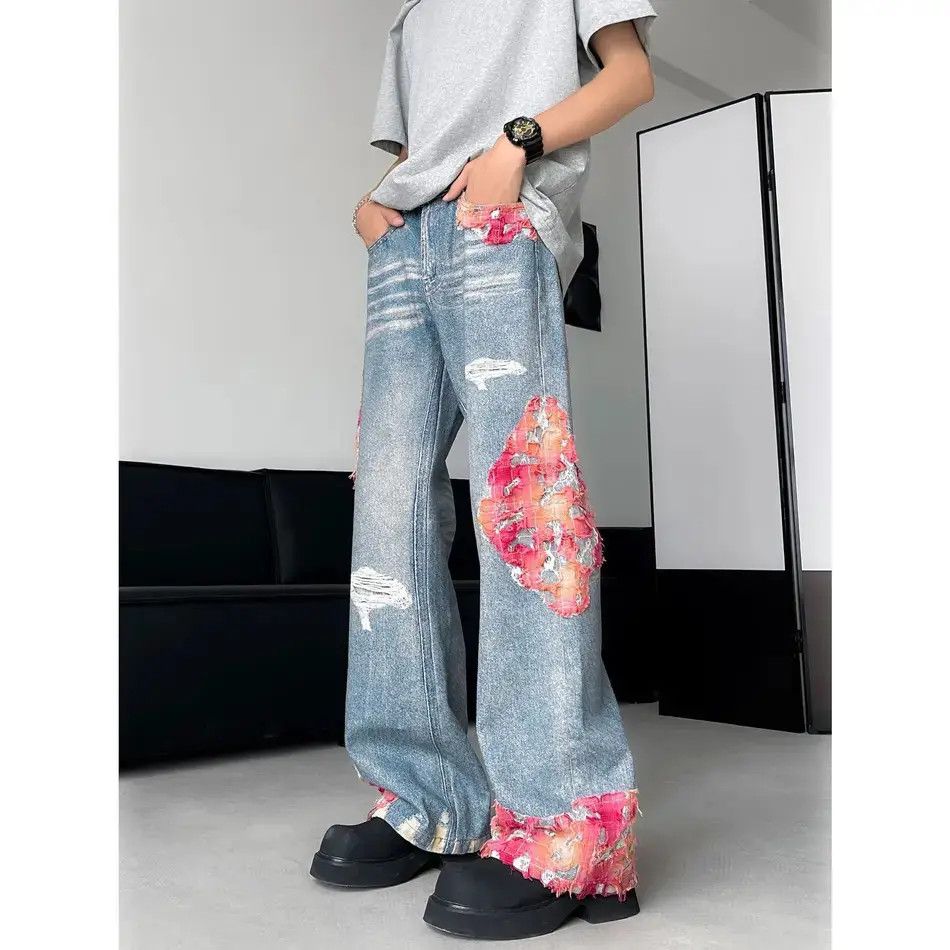 Japanese Brand Retro loose straight leg wide leg jeans Size US 30 / EU 46 - 1 Thumbnail