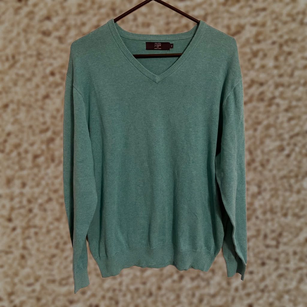 J.Crew J. Crew Sweater Mens XL Green Teal Pullover Long Sleeve V-Neck XLarge Size US XL / EU 56 / 4 - 1 Thumbnail