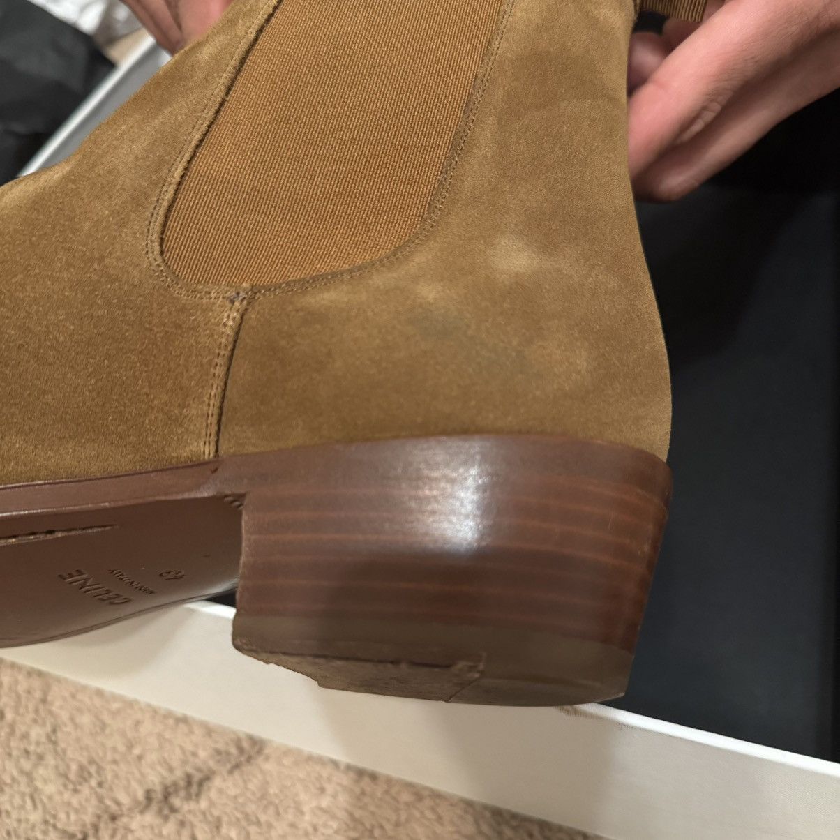 Celine × Hedi Slimane Celine Homme Suede Chelsea Boots Size US 10 / EU 43 - 6 Thumbnail