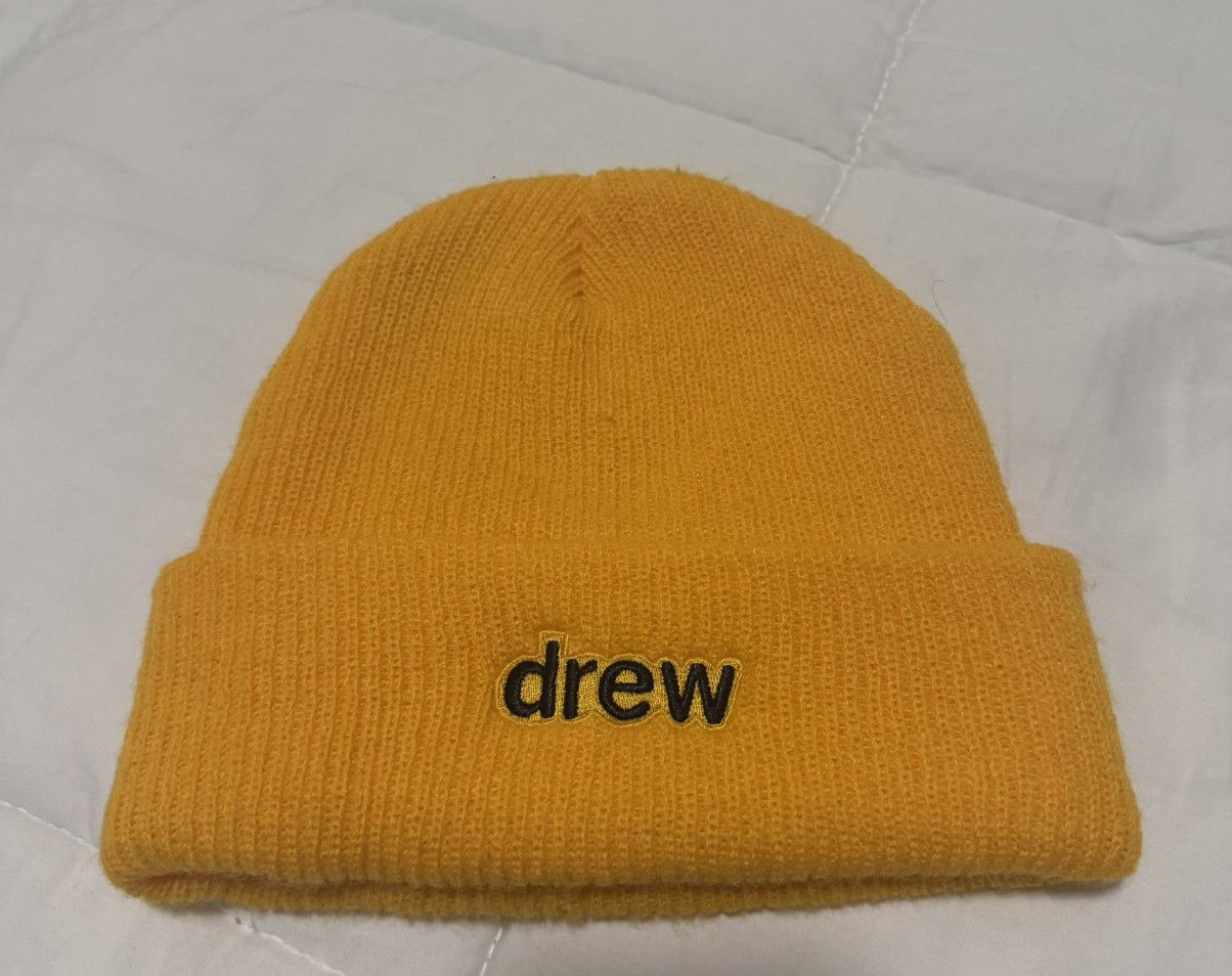 Drew House Drew House Secret Soft Rib Beanie in Golden Yellow Size ONE SIZE - 1 Thumbnail