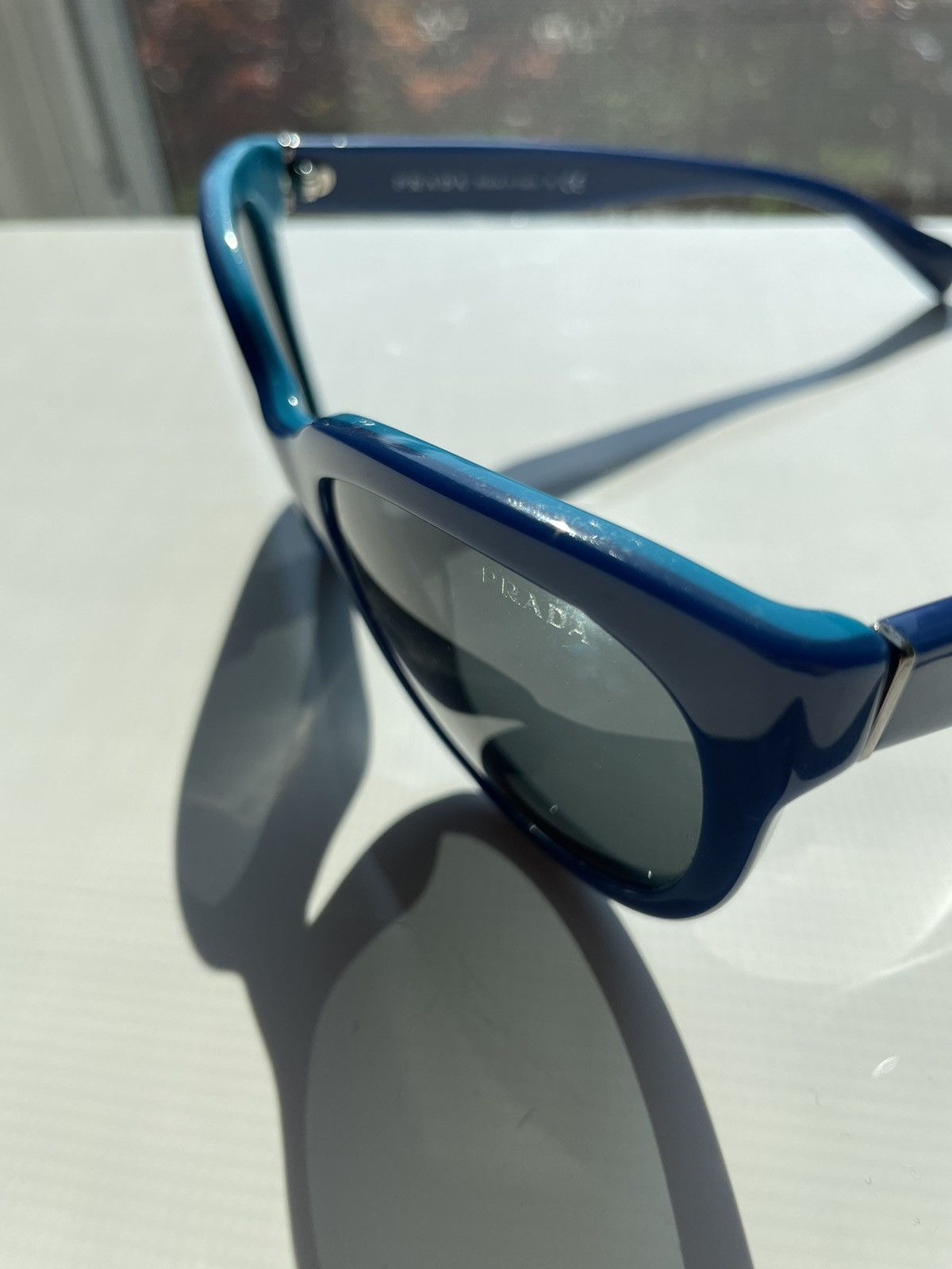Prada Prada Milano SPR 05P-A Blue Frame Cat Eye Sunglasses Vintage Size ONE SIZE - 6 Thumbnail