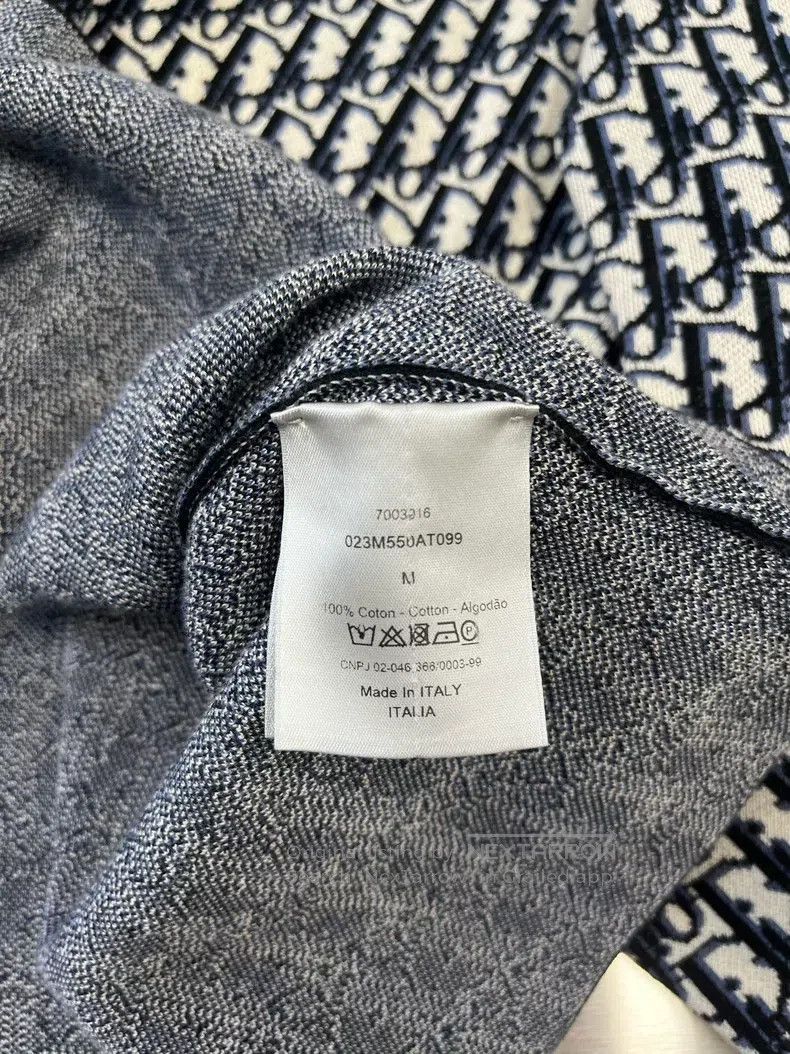 Dior Dior Navy blue cotton full-print logo printed long-sleeved Size US M / EU 48-50 / 2 - 4 Thumbnail