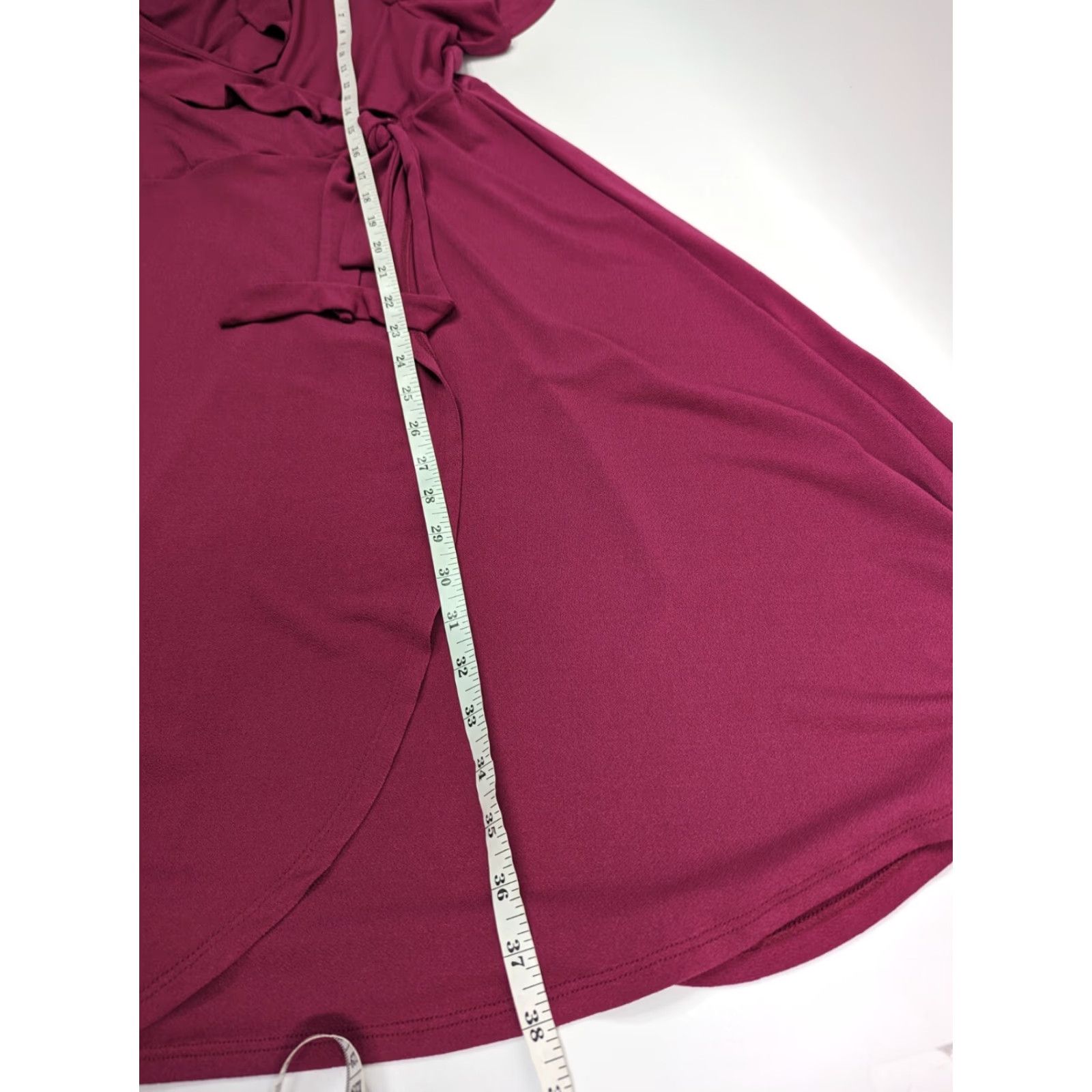 Torrid Torrid Boysenberry Mini Wrap Dress V-Neck Short Sleeve Tie 2 Plus size Womens Size XS / US 0-2 / IT 36-38 - 4 Thumbnail