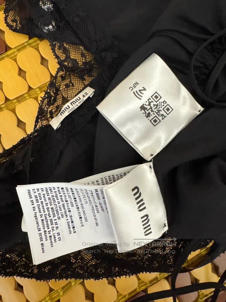 Miu Miu Miu Miu 42 Black mulberry silk dress Size L / US 10 / IT 46 - 3 Thumbnail
