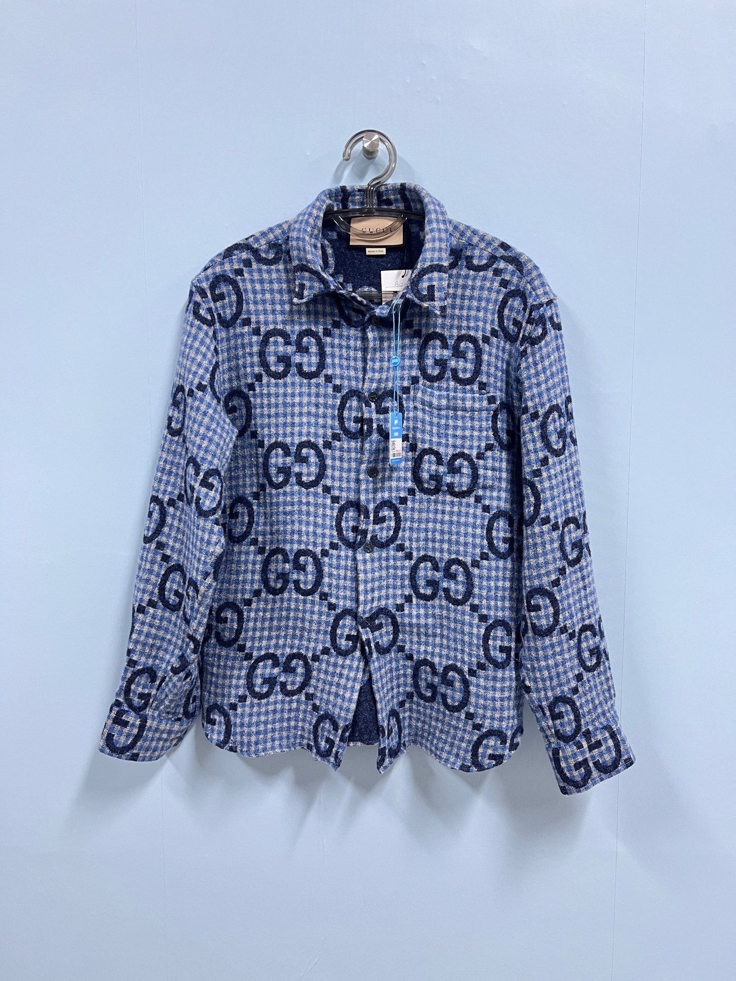 Gucci Gucci GG Monogram Check Wool Shirt Size US M / EU 48-50 / 2 - 1 Thumbnail