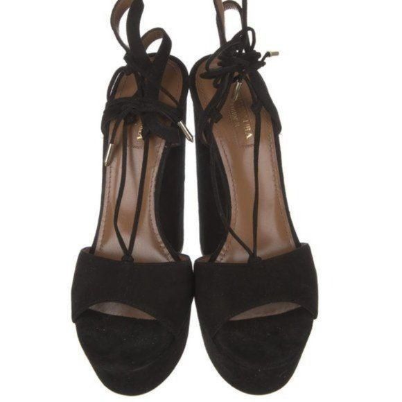 Aquazzura Aquazzura Austin Plateau Suede Platform Heels Size US 8 / IT 38 - 4 Thumbnail