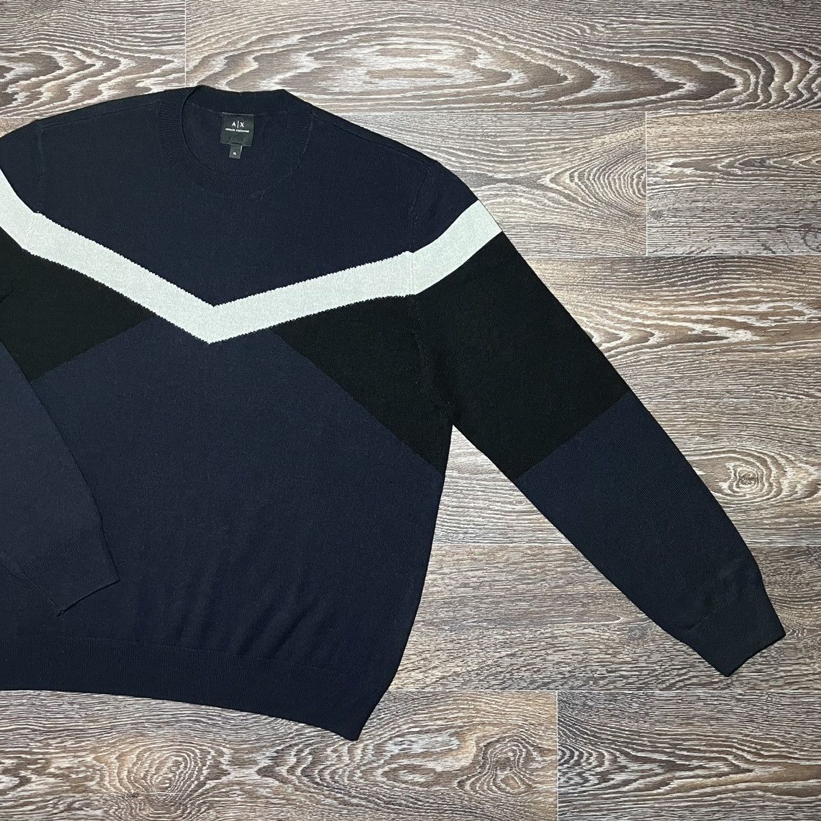Armani Exchange ARMANI EXCHANGE Abstract Color Blocking Knit Sweater Size US XL / EU 56 / 4 - 2 Thumbnail