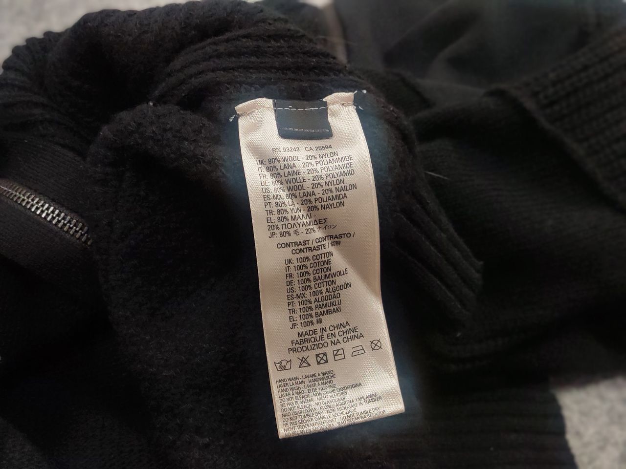 Diesel Diesel Patchwork Wool Blend Black Zip Mens Hoodie Y2K Style Size US XL / EU 56 / 4 - 16 Thumbnail