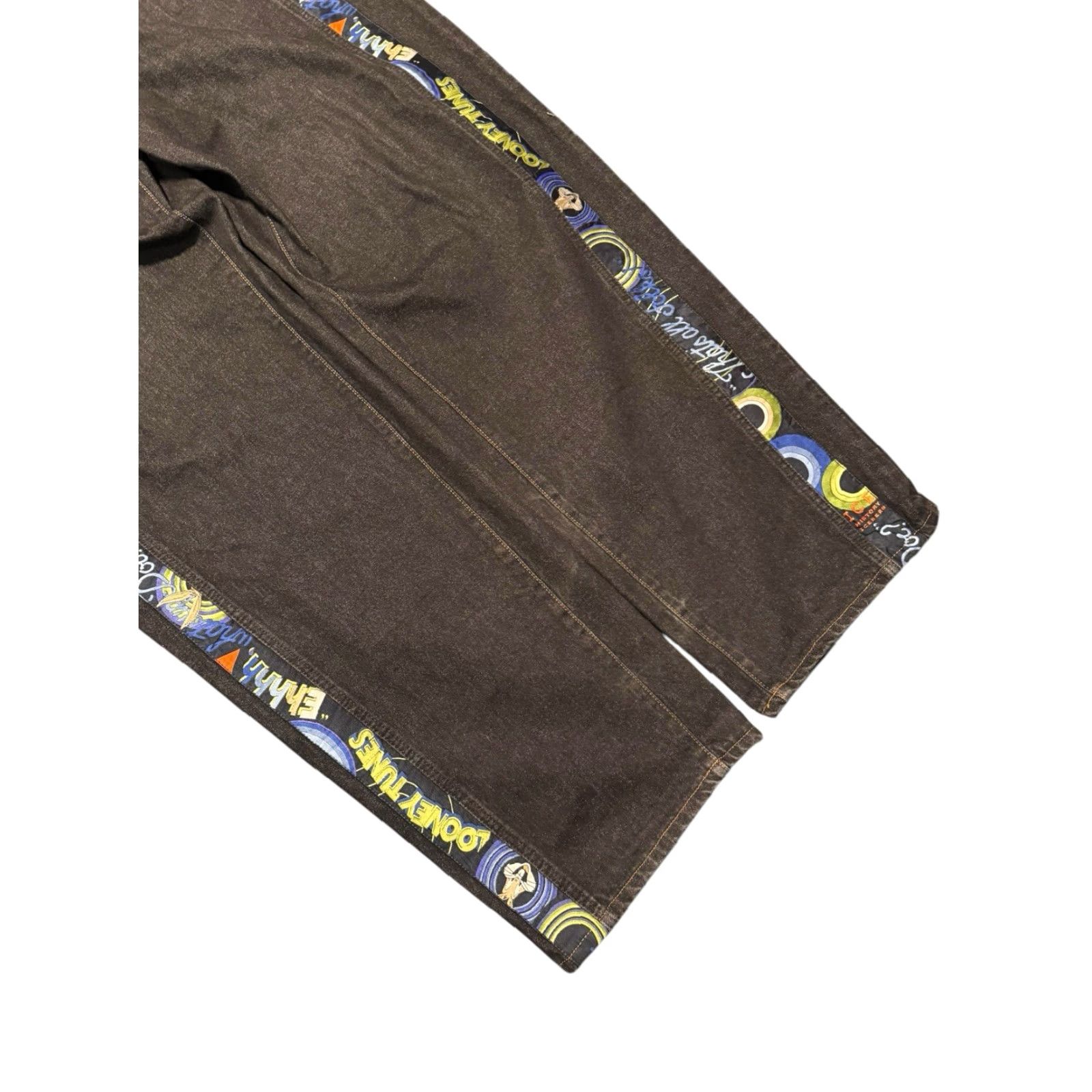 Vintage Iceberg Jeans History Bugs Bunny Looney Tunes Mens 42x34 Black Baggy Italy Wide Leg Jeans Distressed Stretch 5-Pocket Hip Hop Modern Wide-Leg Mens Size US 42 / EU 58 - 4 Thumbnail
