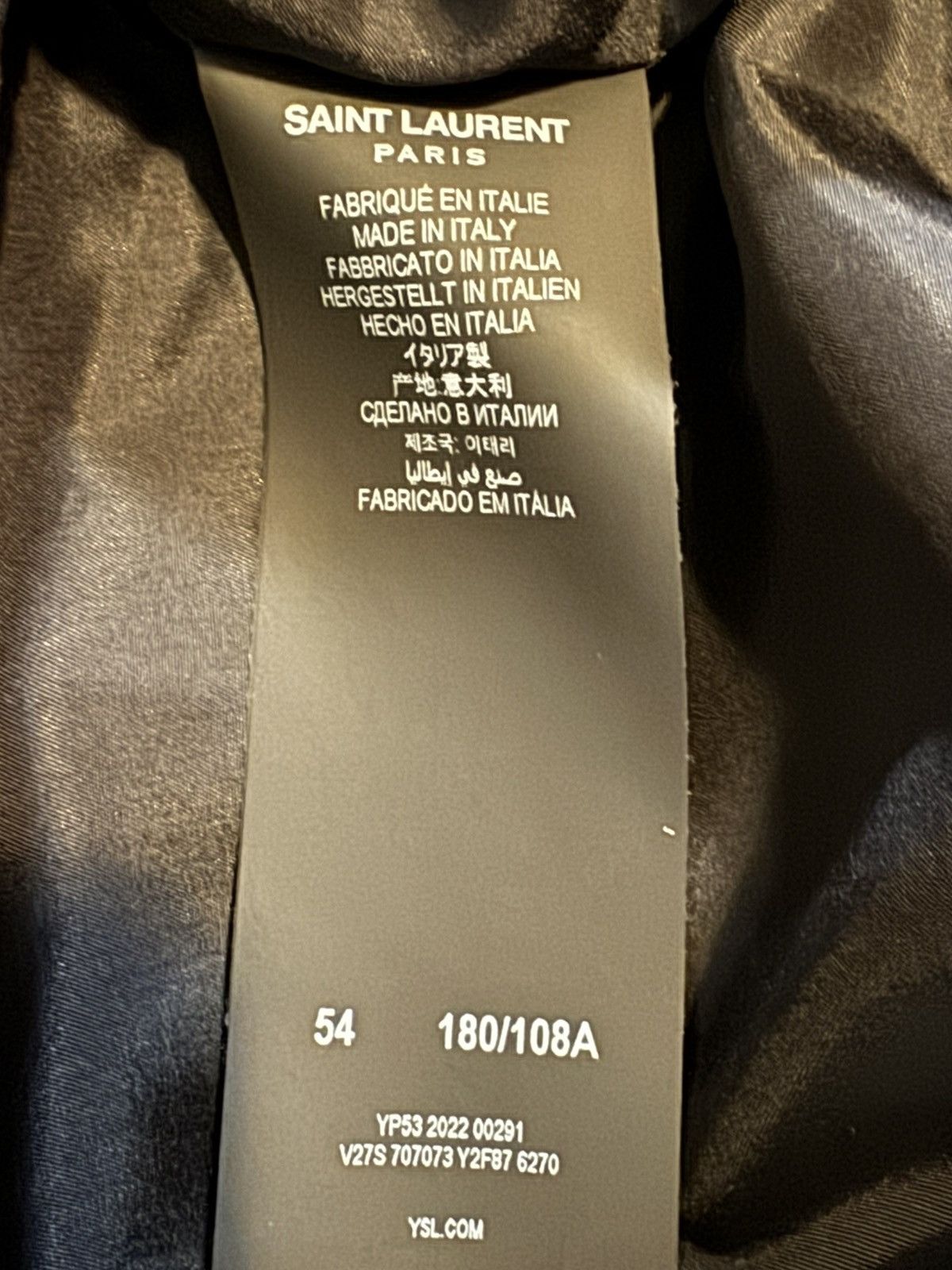Saint Laurent Paris Saint Laurent Tonal Satin Jacket in Burgundy/Maroon/Bordeaux Size US L / EU 52-54 / 3 - 17 Thumbnail