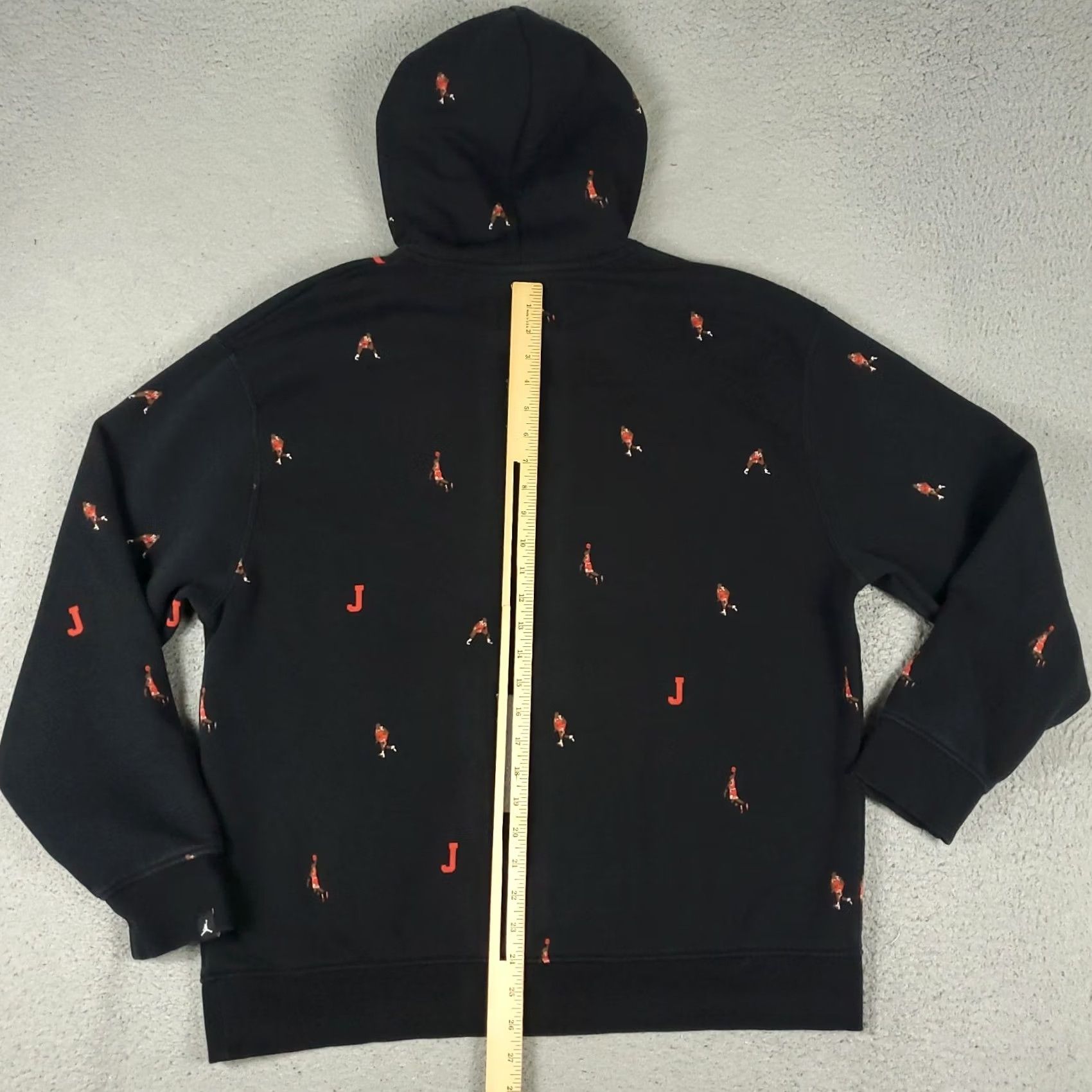 Jordan Brand Jordan Hoodie Mens Large Black Over Print Pullover Sweatshirt Sweatshirt Pullover Hoodie Jacket Nike Jordan Logo All Seasons Hooded Pockets Mens Size US L / EU 52-54 / 3 - 5 Thumbnail