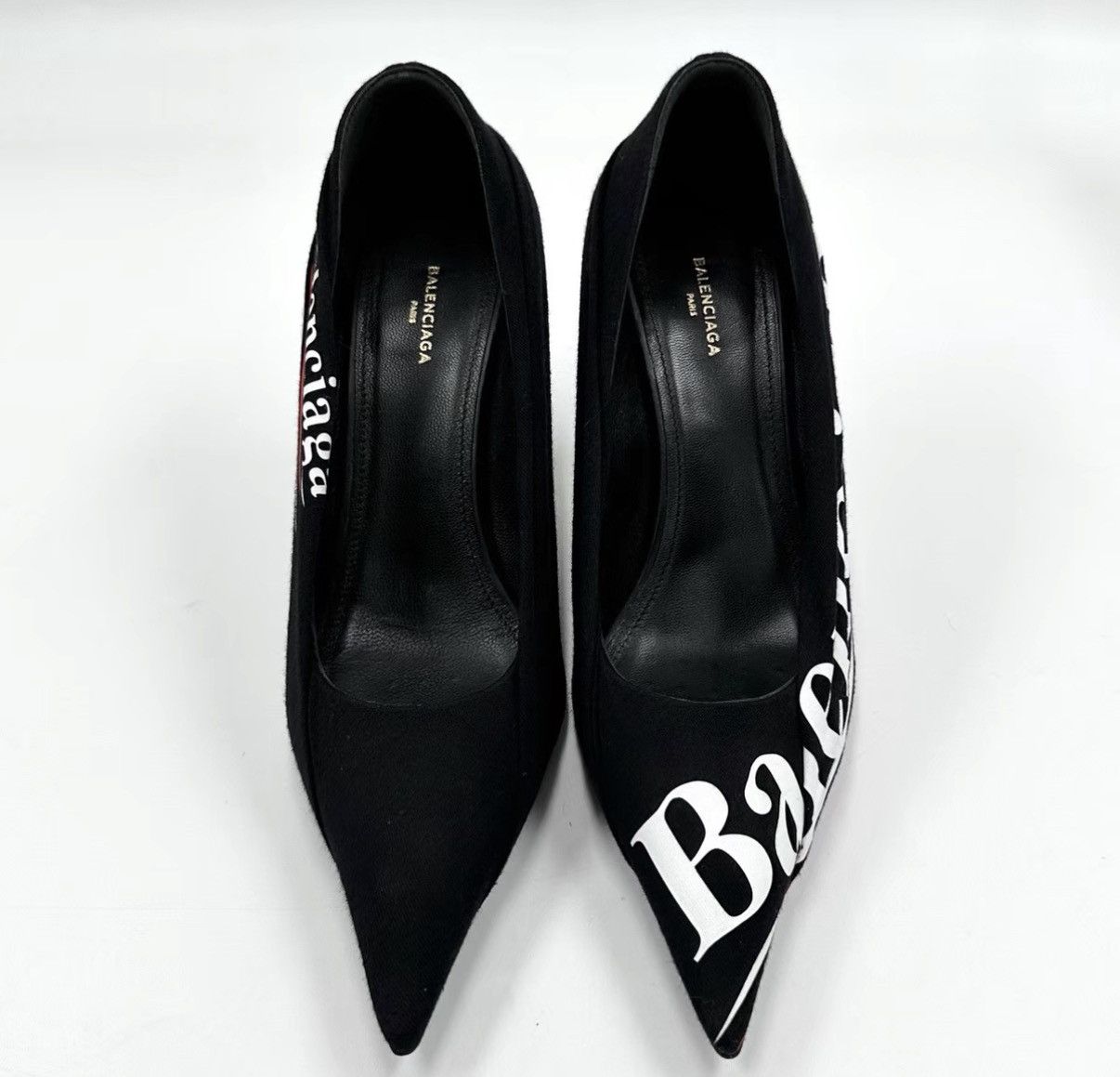 Balenciaga Balenciaga Black Pointed Toe Coke Logo Heels K12 Size US 6 / IT 36 - 2 Thumbnail
