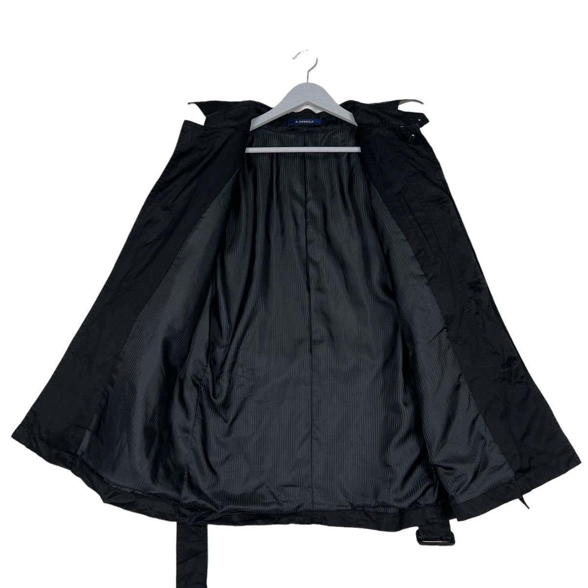 R.Newbold 🔥 BLACK R.NEWBOLD BELTED TRENCH COAT JACKET Size US M / EU 48-50 / 2 - 11 Thumbnail