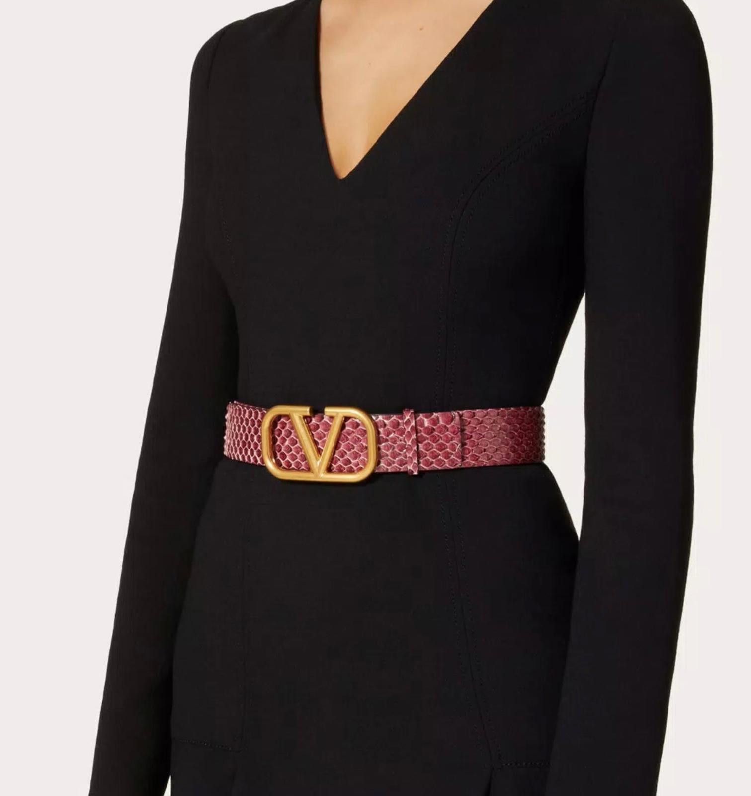 Valentino Valentino Vlogo Signature Python Belt 40mm Size 85 Size ONE SIZE - 4 Thumbnail