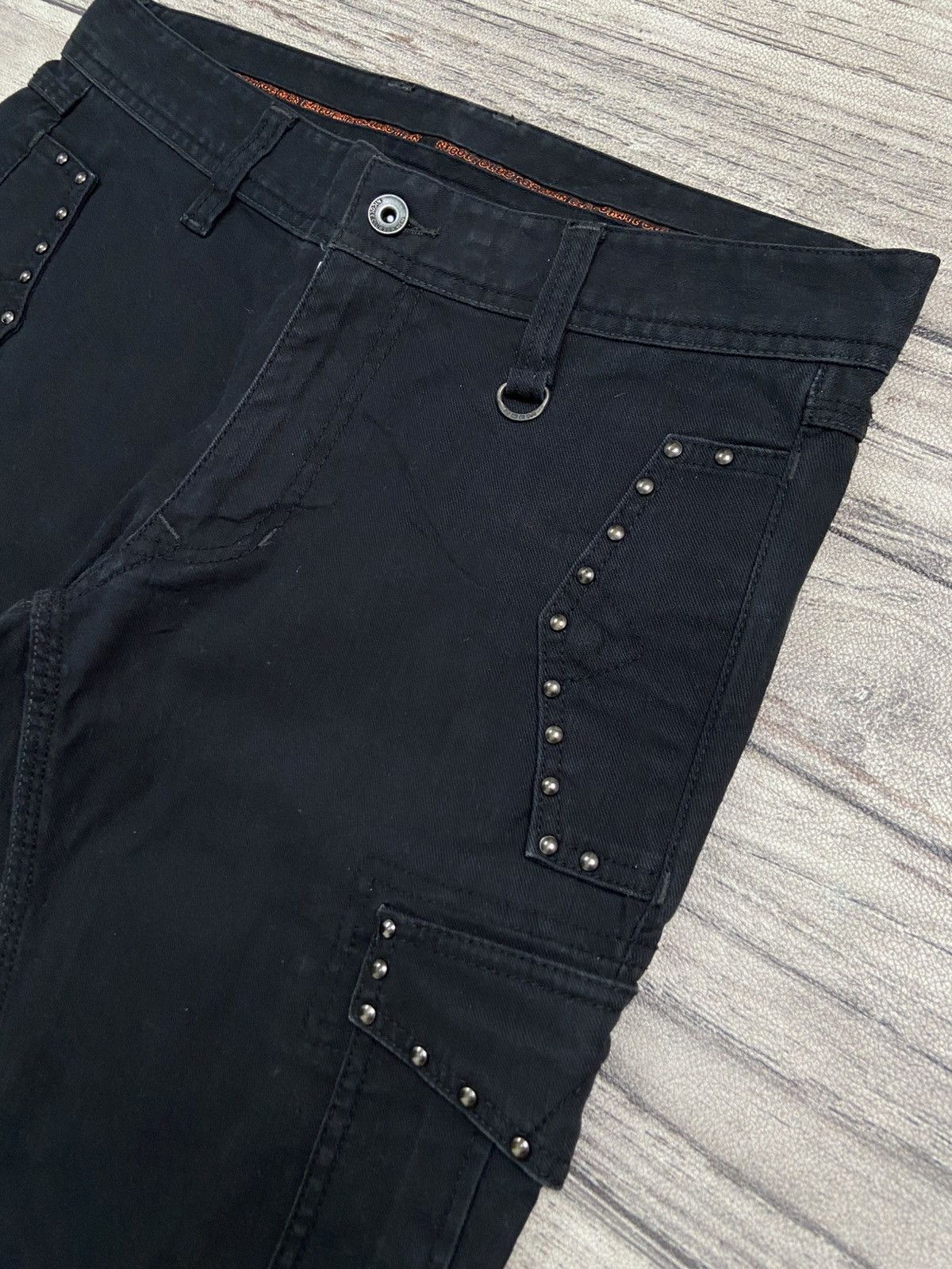 If Six Was Nine × KMRii × Le Grande Bleu (L.G.B.) 🔥Rare🔥2000s NCFM Punk Avant Garde Studded Cargo Jeans Size US 34 / EU 50 - 8 Thumbnail