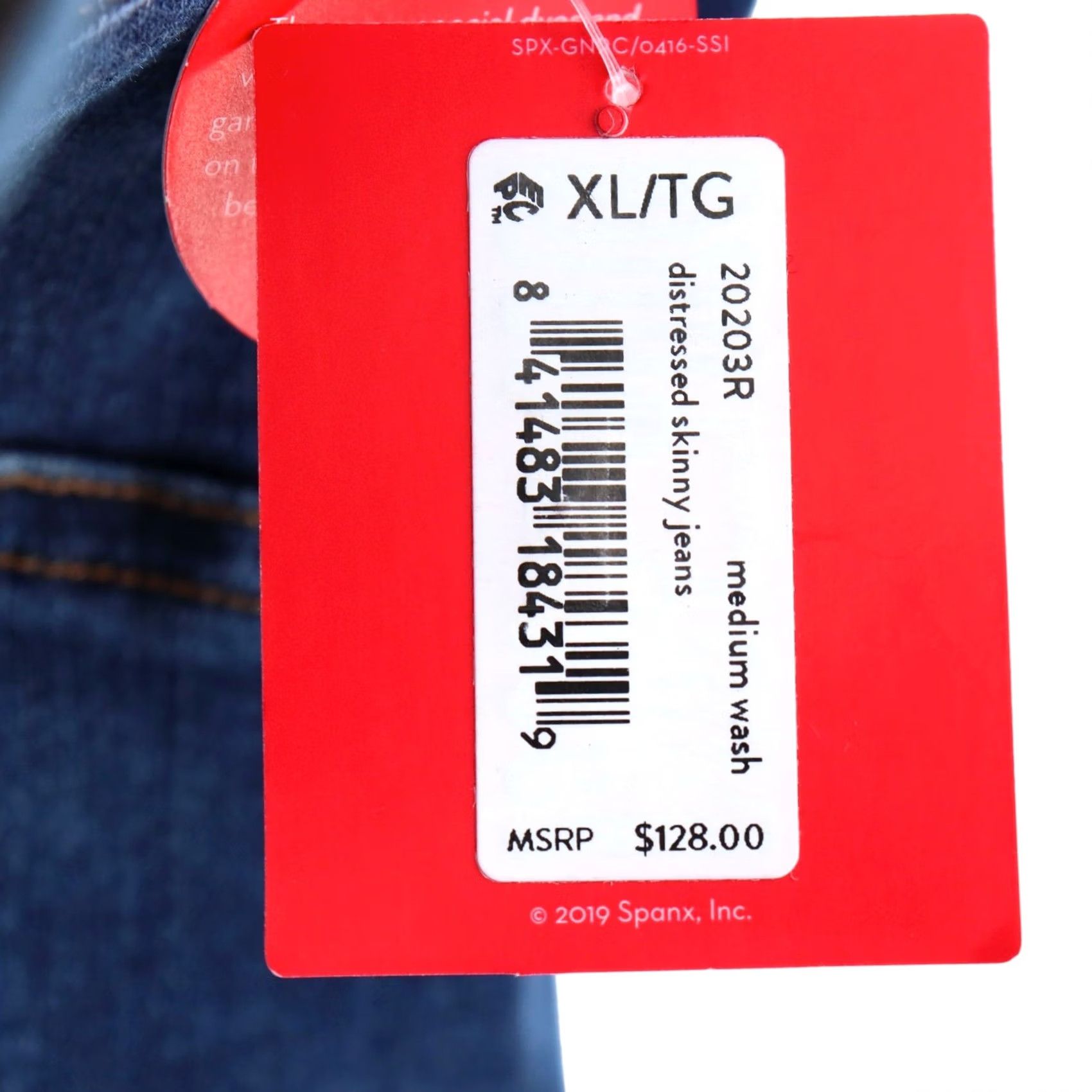 Spanx SPANX Jeans Distressed Skinny Jeans Size XL Blue Medium Wash Denim Pull On Jeggings Women Size 40" / US 18 - 5 Thumbnail