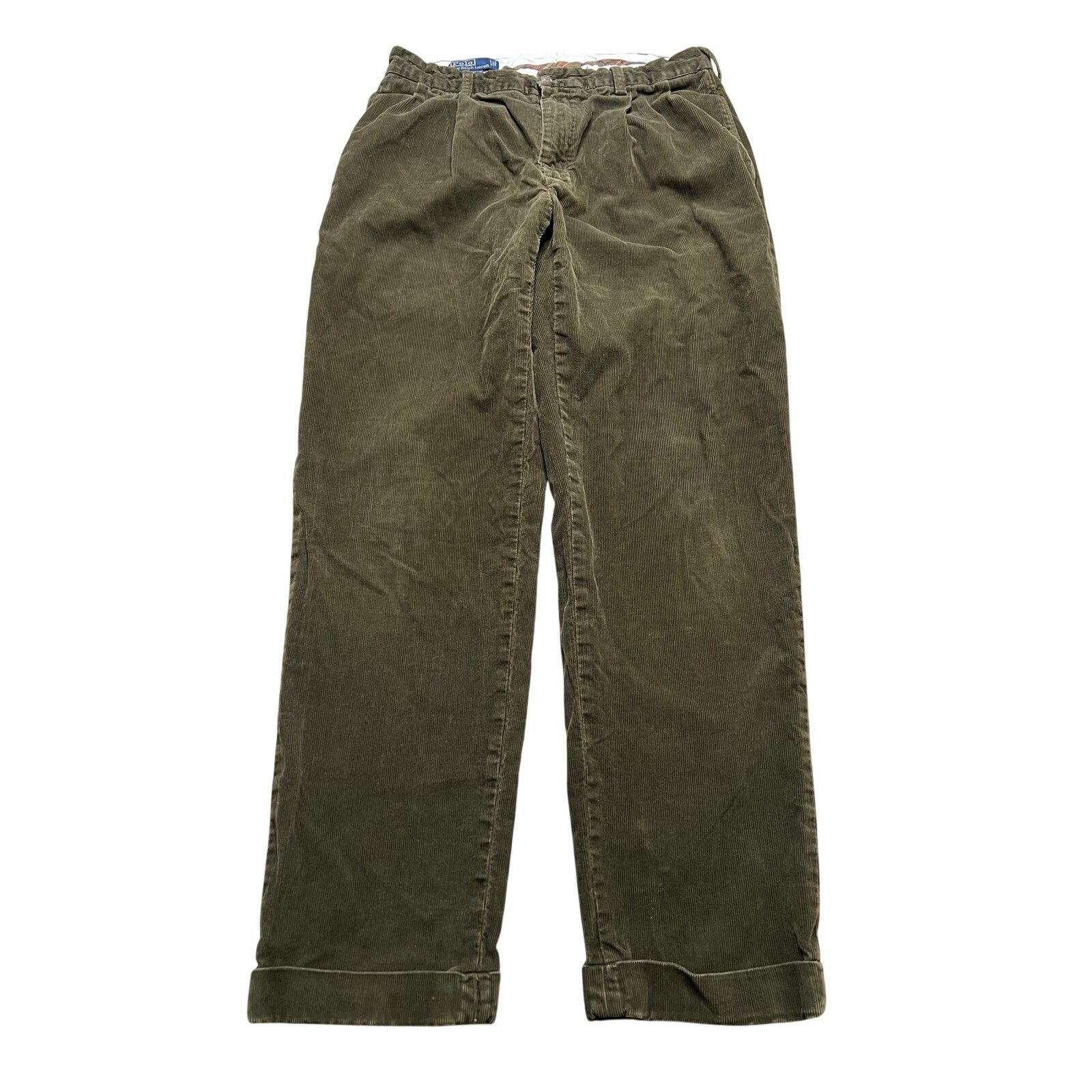 Polo Ralph Lauren Vintage Polo Ralph Lauren Hammon corduroy Pants Green 34/32 Size US 34 / EU 50 - 1 Thumbnail