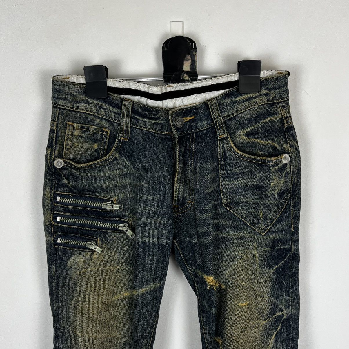 Japanese Brand Vintage Distressed Biker Jeans Y2K Punk Rock Aesthetic Size US 32 / EU 48 - 4 Thumbnail