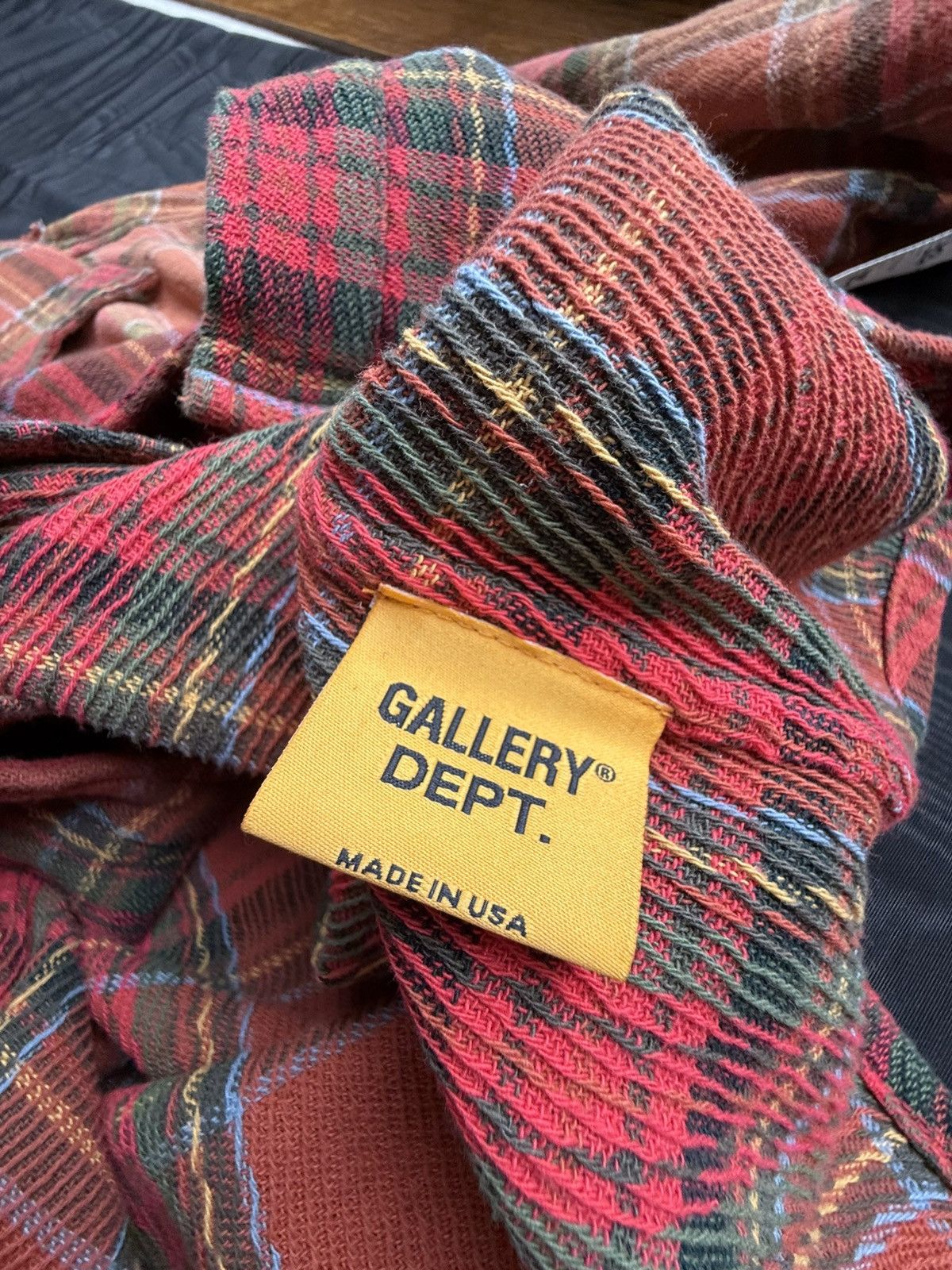 Gallery Dept. Gallery Dept Marley Distressed Checked Cotton-Flannel Shirt Size US XL / EU 56 / 4 - 24 Thumbnail