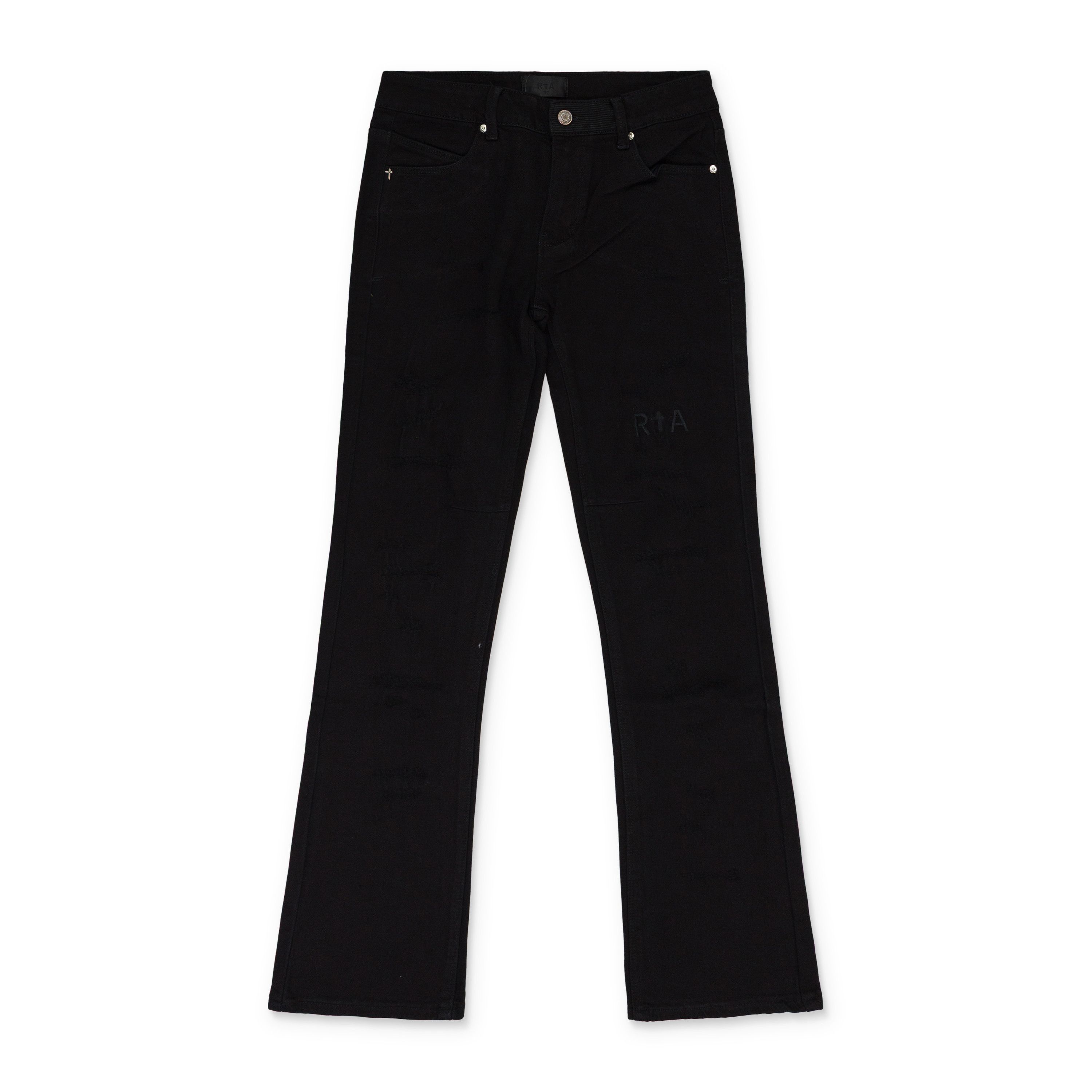 Rta Rta Black Olivier Scratched Denim SIZE 38 Size US 38 / EU 54 - 1 Thumbnail