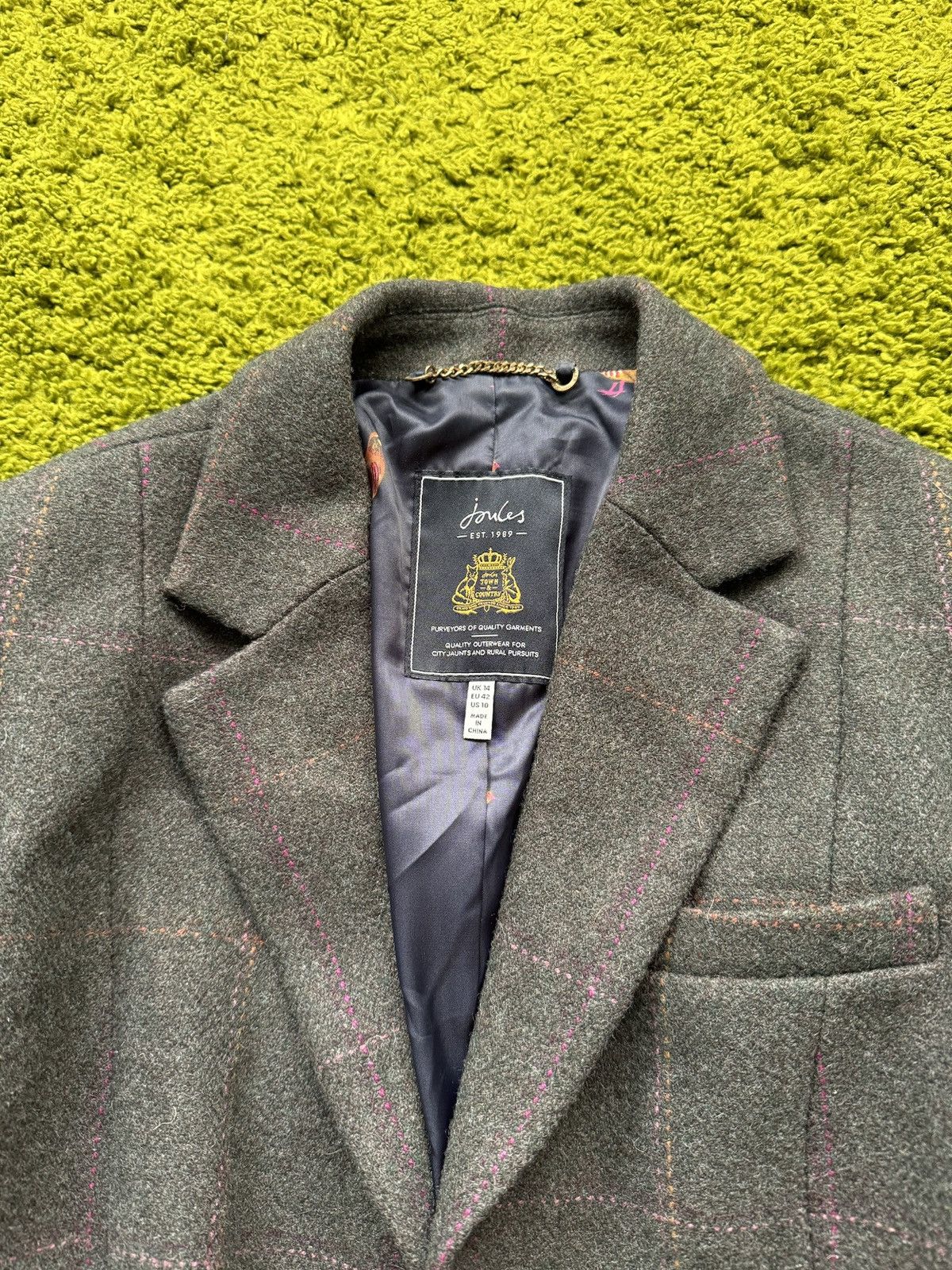 Designer Joules wool tweed blazer Size L / US 10 / IT 46 - 4 Thumbnail