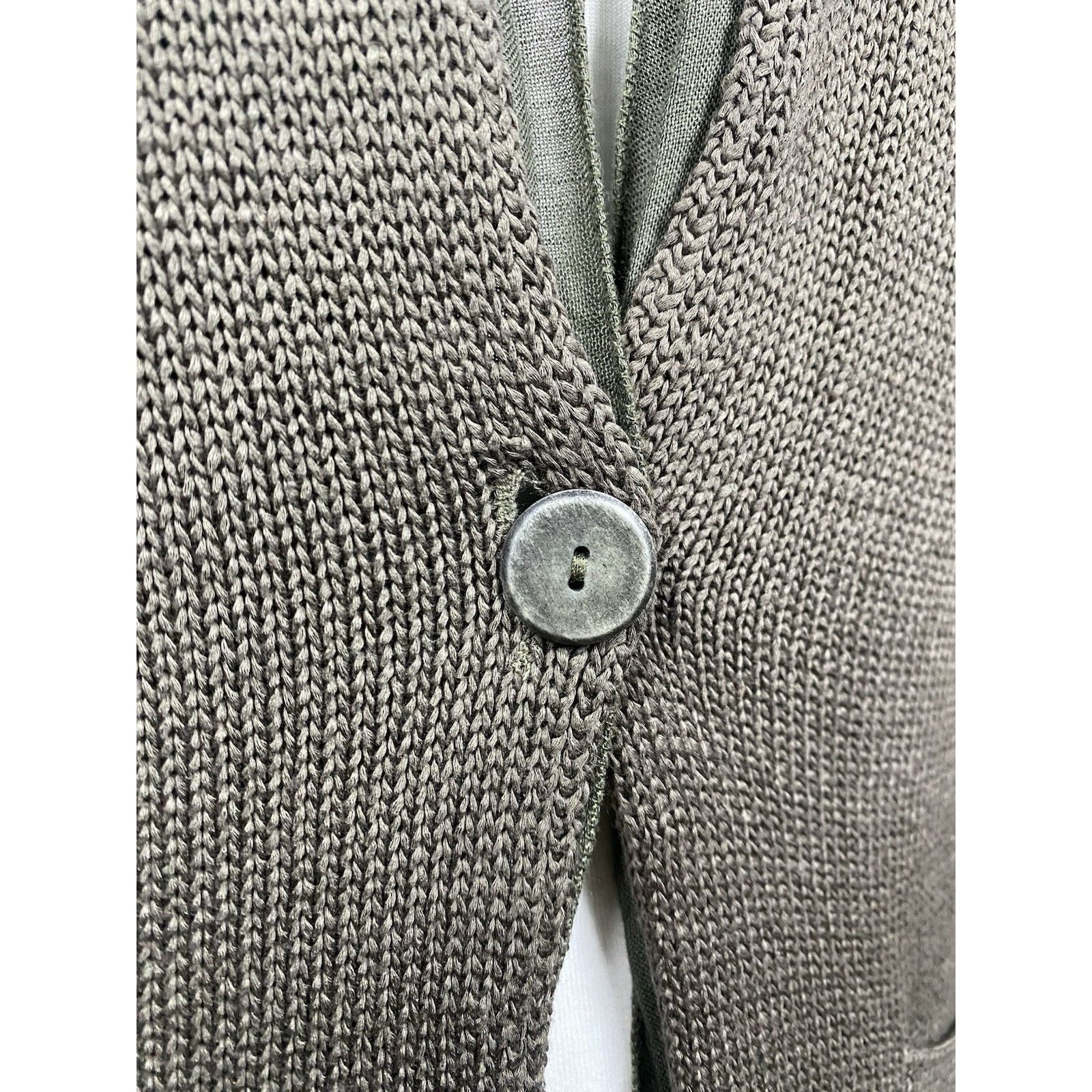 Brunello Cucinelli Brunello Cucinelli Women's Khaki Green Knitted 1-Button Blaz Size L / US 10 / IT 46 - 8 Thumbnail