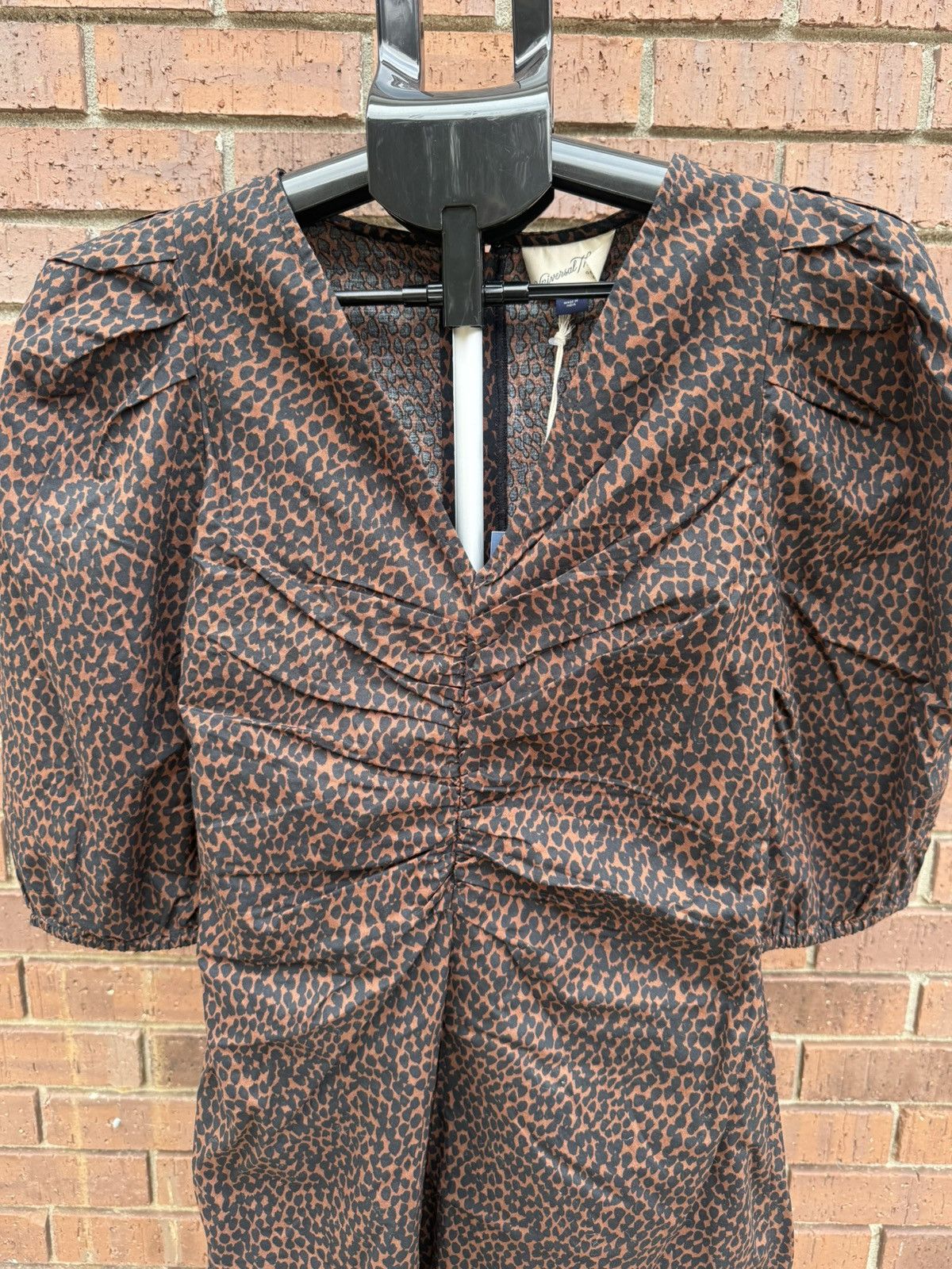 Other Universal Thread Animal Print Puff Sleeve Ruched Mini Dress Size XS / US 0-2 / IT 36-38 - 3 Thumbnail