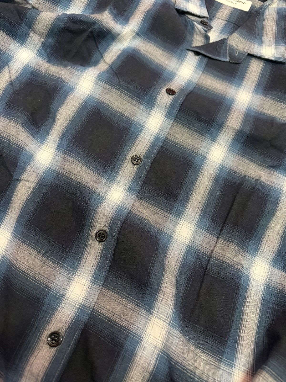 Saint Laurent Paris SAINT LAURENT FW14 BLUE SHIRT Size US L / EU 52-54 / 3 - 3 Thumbnail