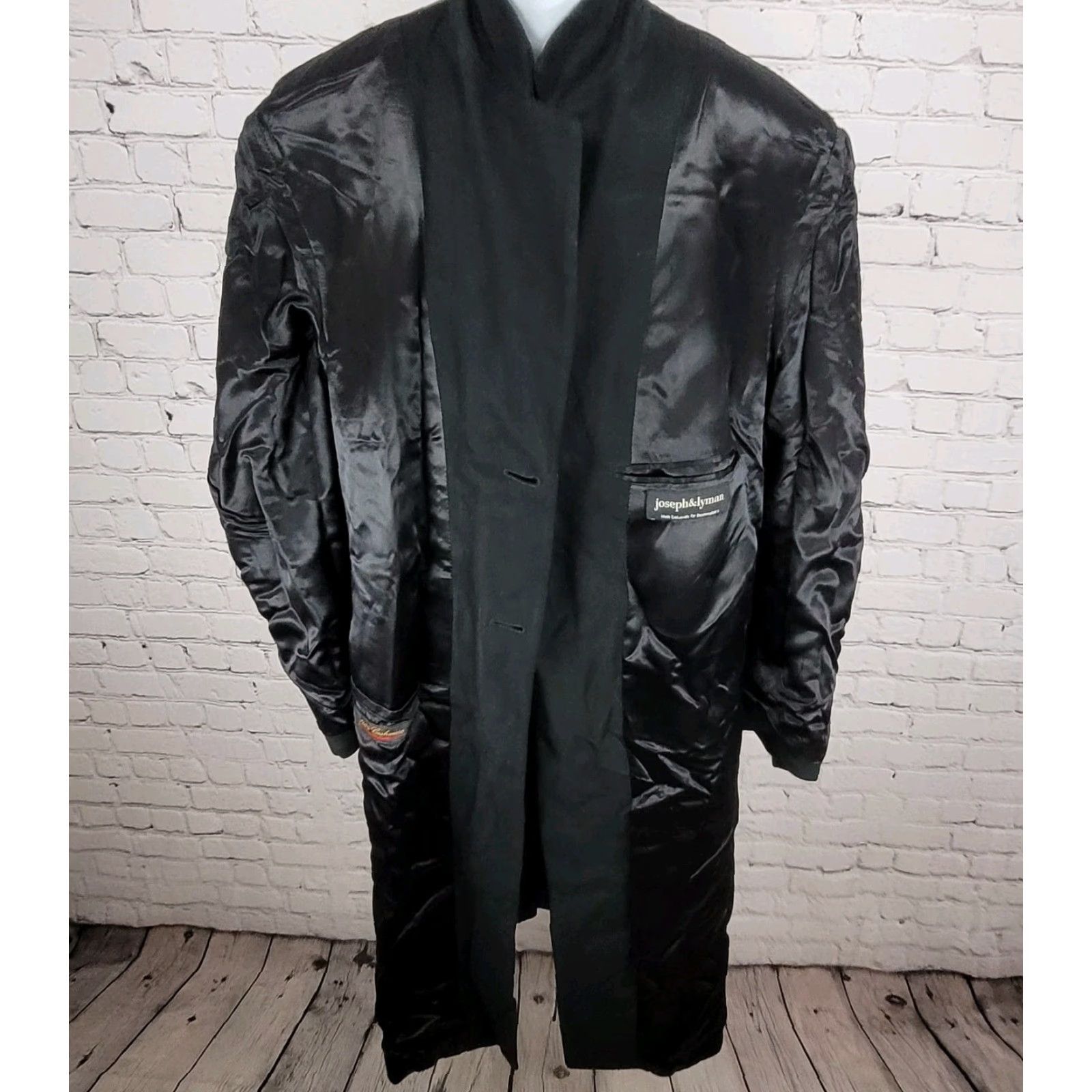 Joseph VINTAGE Joseph & Lyman Black Cashmere Overcoat Size Large Classic Mens Size US L / EU 52-54 / 3 - 6 Thumbnail