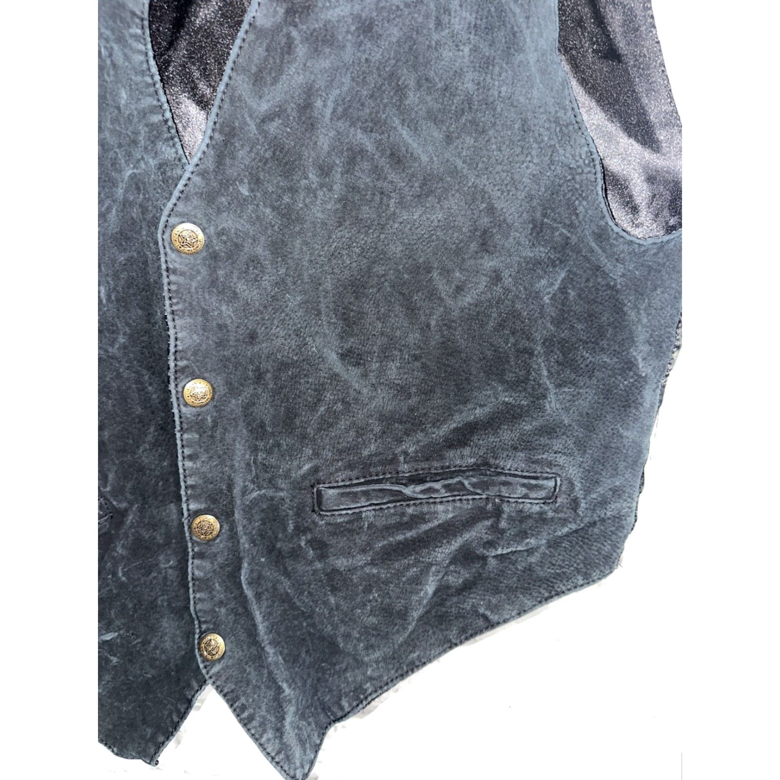 Scully Scully Mens Vest M Black Suede Front Snap Genuine Leather Formal Wear Size US M / EU 48-50 / 2 - 3 Thumbnail