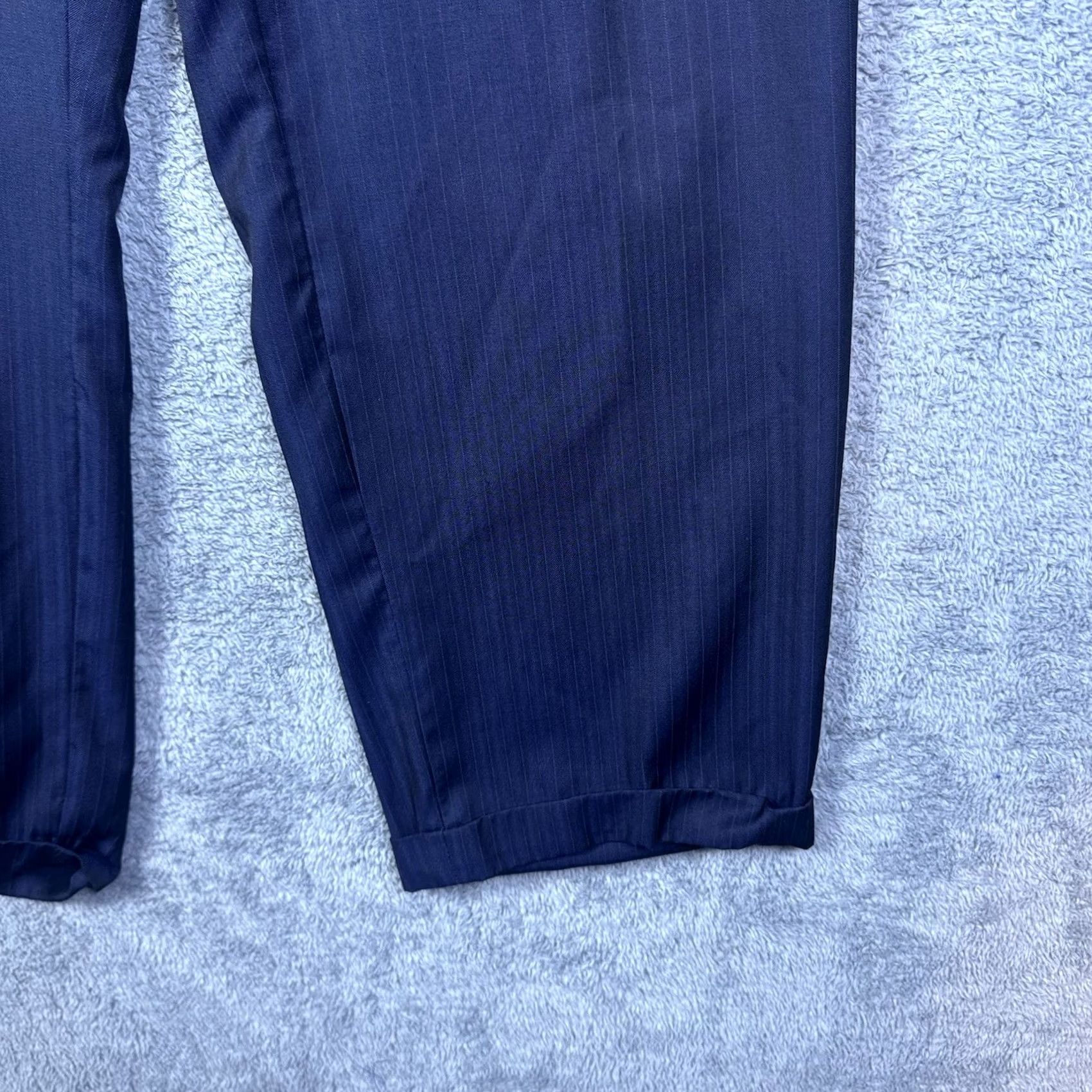 Jack Victor Jack Victor Pants Mens 40x29 Wool Pinstripe Slacks Luxor CT Suit Trousers Classic Pleated City Designer Womens? Size 40R - 4 Thumbnail