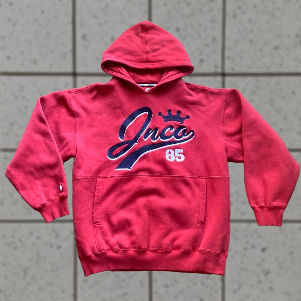 JNCO VINTAGE JNCO Hoodie Mens Large Red Heavyweight Crown Embroidered 90s Y2K Skateboarding Crew Neck Pullover Sleeves Long Pockets Hooded Size US L / EU 52-54 / 3 - 1 Thumbnail