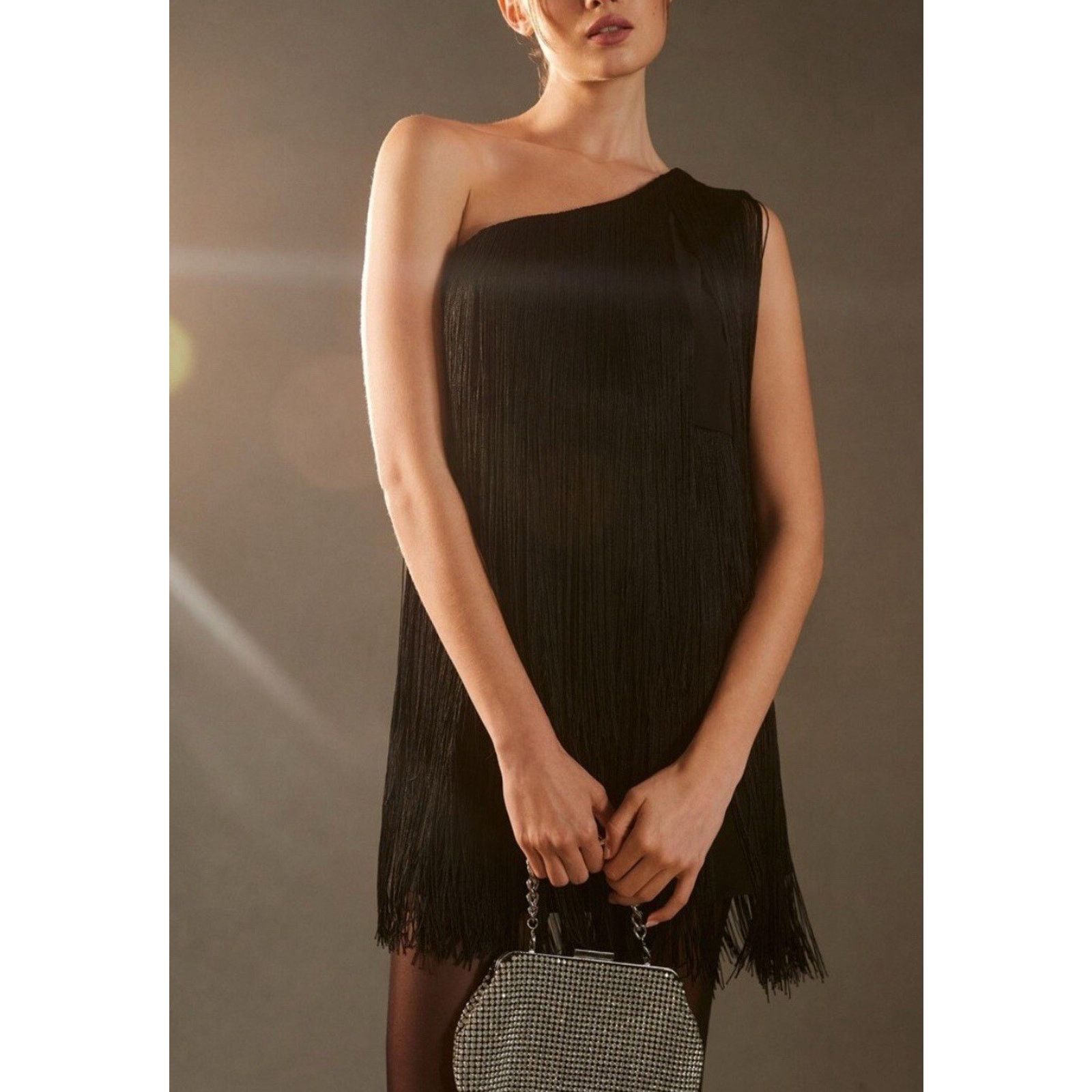 Anthropologie HUTCH Anthropologie ONE-SHOULDER FRINGED MINI SIZE M A001937 Size M / US 6-8 / IT 42-44 - 2 Thumbnail
