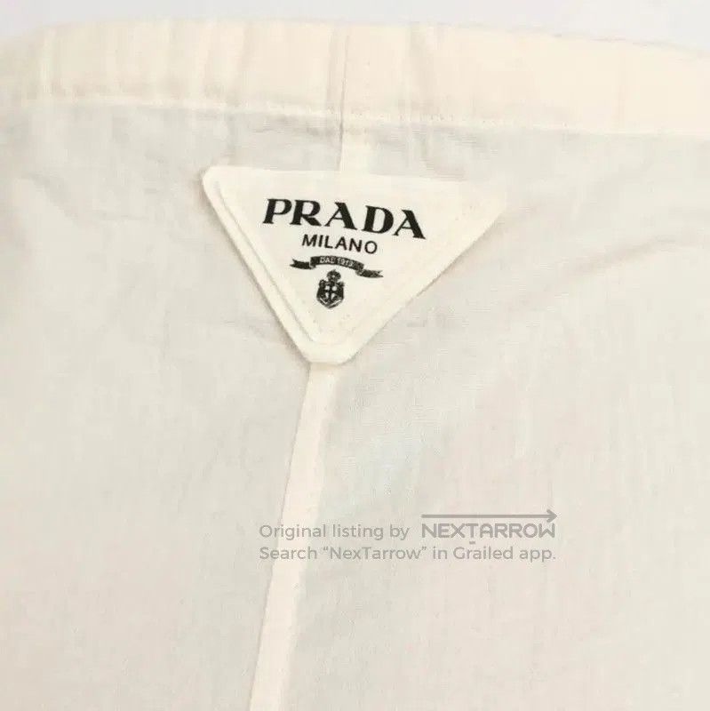 Prada Prada Beige Cotton Embroidered Coat. Size M / US 6-8 / IT 42-44 - 3 Thumbnail