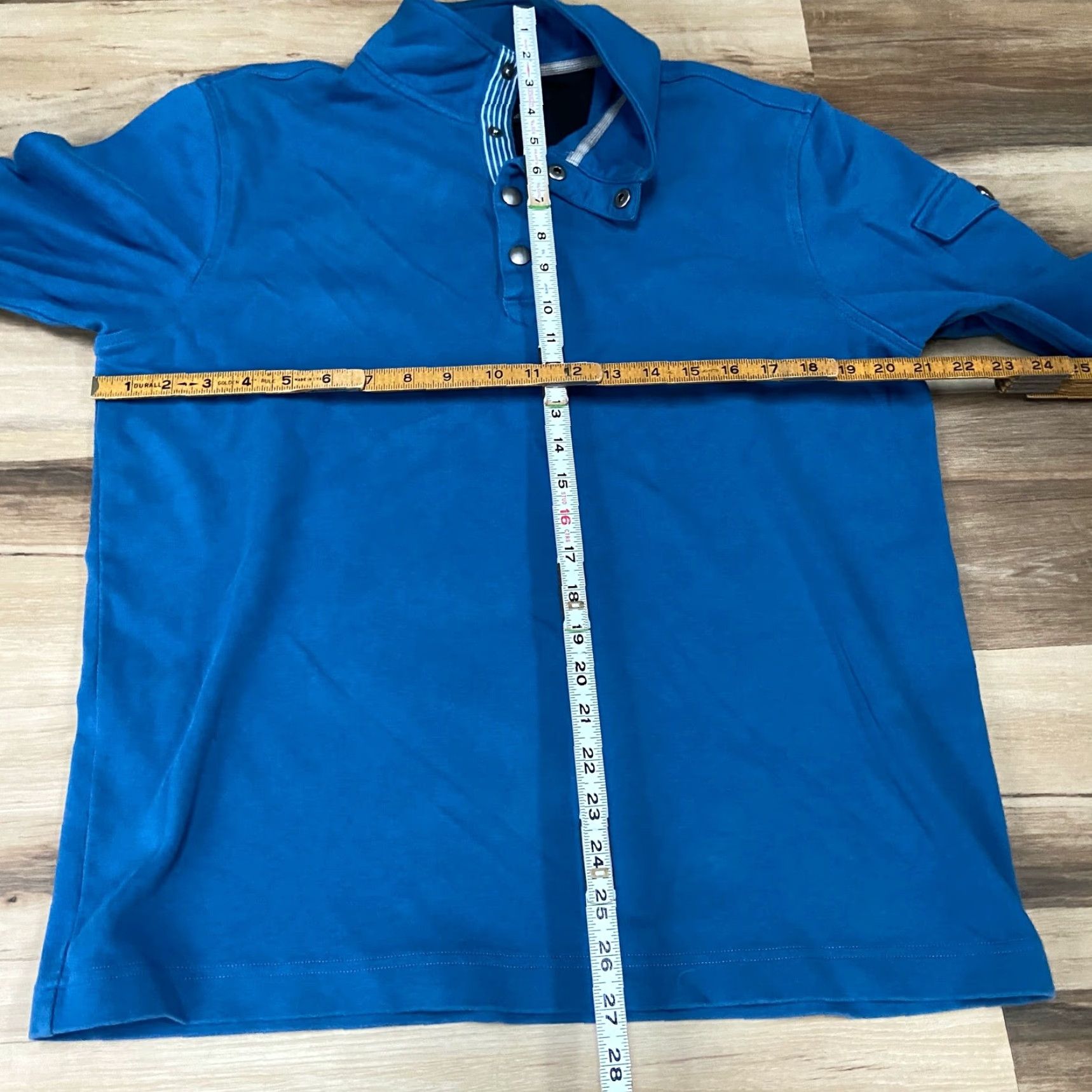 Banana Republic Banana Republic Sweater Mens Large Blue Mock Neck Long Sleeve 1/4 Snap Pullover Cotton Size US L / EU 52-54 / 3 - 6 Thumbnail
