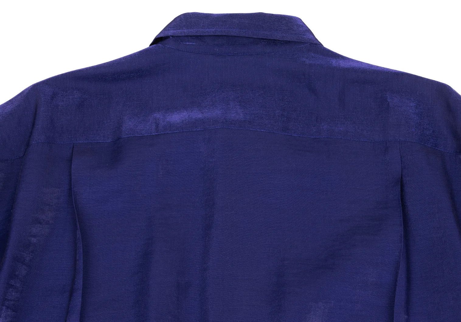 Issey Miyake Shiny Rayon-Nylon Long Sleeve Shirt in Blue, Size L Size US L / EU 52-54 / 3 - 15 Thumbnail