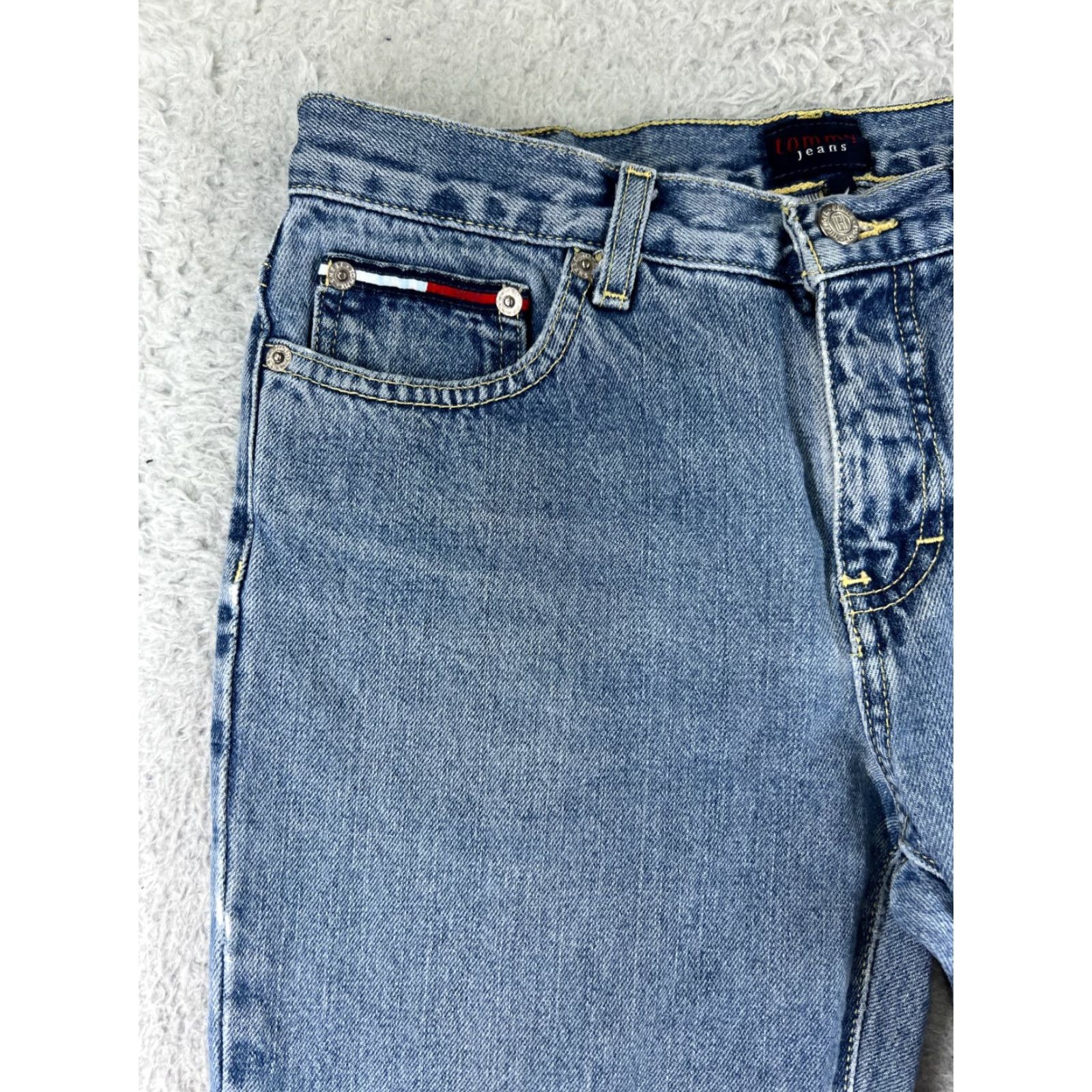 Tommy Hilfiger Tommy Hilfiger Jeans Womens 7 Blue Denim Bootcut Mid Rise 5-Pocket Design Embroidered Cotton Blend Distressed Stretch Size 28" / US 6 / IT 42 - 5 Thumbnail