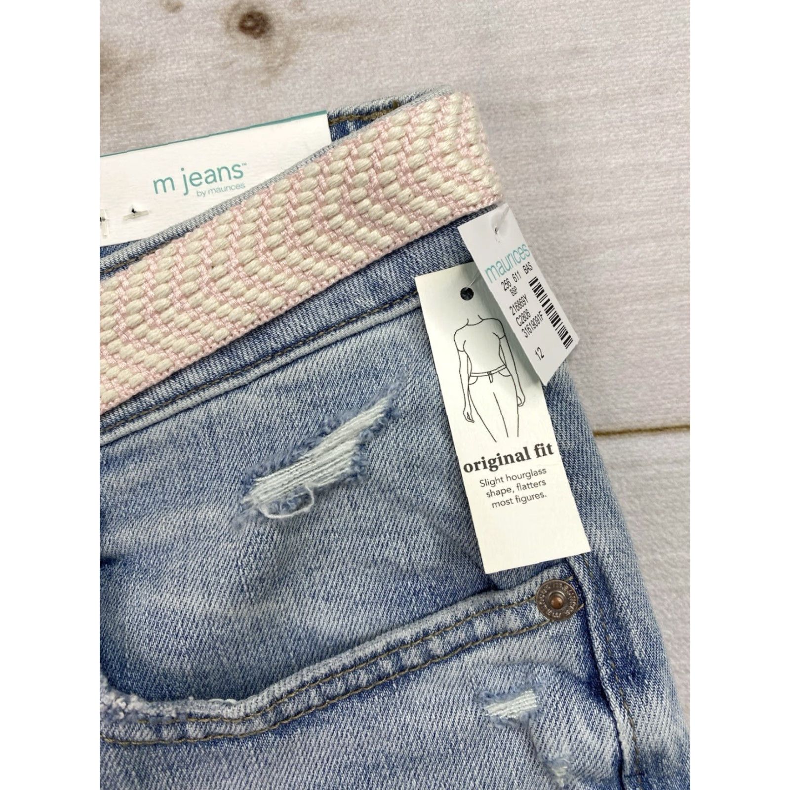 Vintage Maurices Jeans NWT 12 Straight Crop Original Fit Mid Rise Stretch Blue Denim Women 5-Pocket Cropped Size 34" / US 12 / IT 48 - 3 Thumbnail