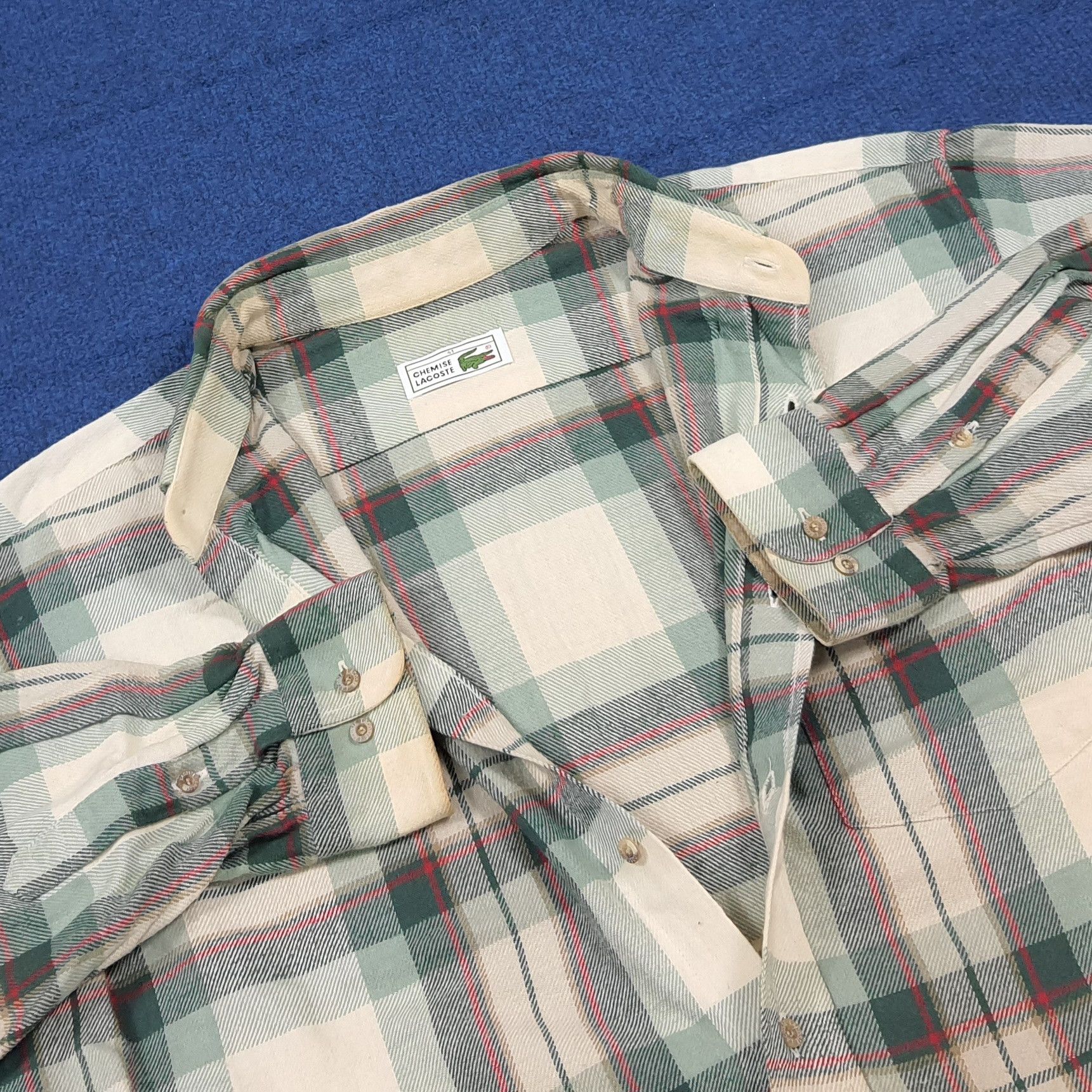 Lacoste Vintage Chemise Lacoste Flannel Button Up Shirt C285N71 Size US XL / EU 56 / 4 - 4 Thumbnail