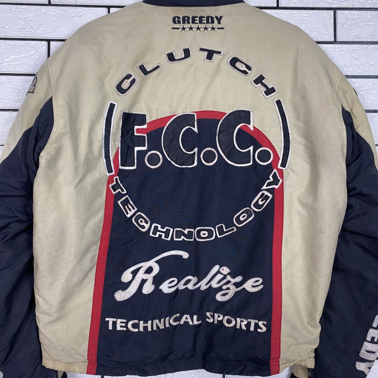Japanese Brand Vintage Biker Jacket Cafe Racer Greedy Big Logo Size US L / EU 52-54 / 3 - 13 Thumbnail