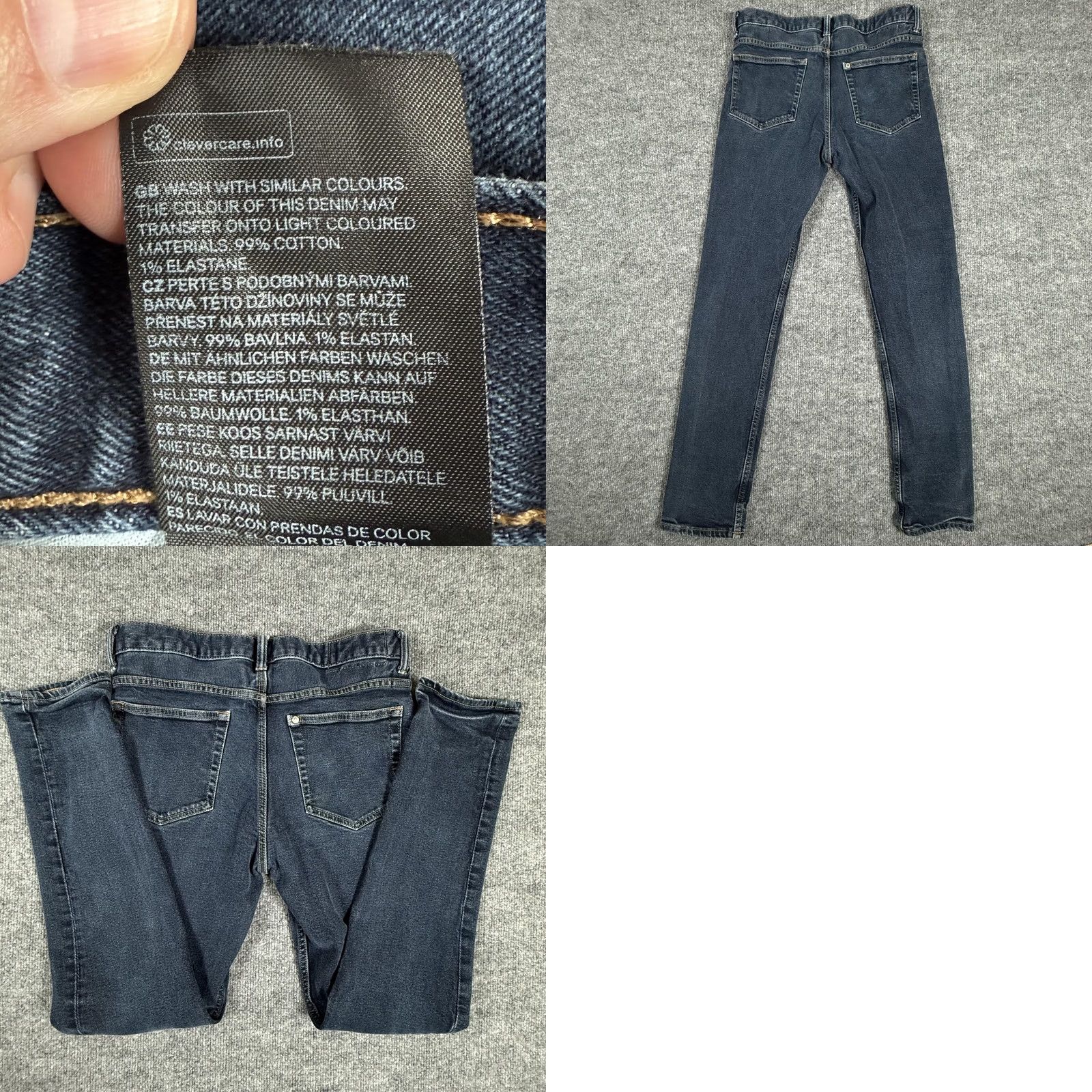 H&M H&M Slim Jeans 31x32 Blue Stretch Denim Classic Fit Straight Leg Pants Jeans Mens 31 Slim Regular 31x28.5 Inseam 32 Zip Pockets Cotton Elastane Denim Size US 31 - 9 Thumbnail