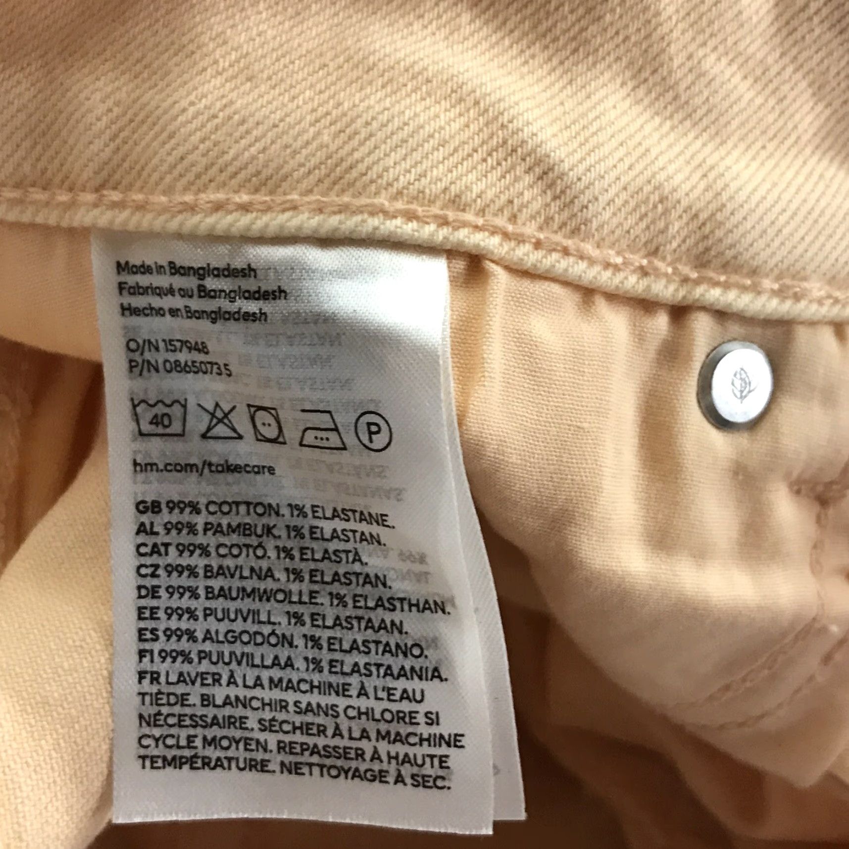 H&M VINTAGE H&M Denim Shorts Womens Size 10 Peach Casual Summer 90s Fashion Size 32" / US 10 / IT 46 - 5 Thumbnail