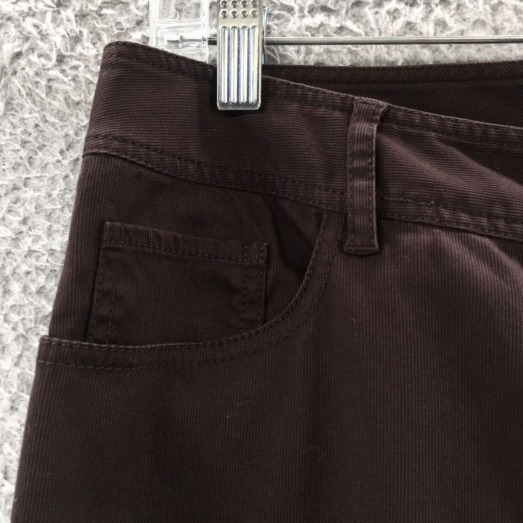Kenneth Cole Kenneth Cole Pants Womens 8 Wide-Leg Brown Cotton Blend Zip Chino Casual Flat Front Regular Rise 32 in Inseam 32 in Mens Womens Boys Girls Size 30" / US 8 / IT 44 - 4 Thumbnail
