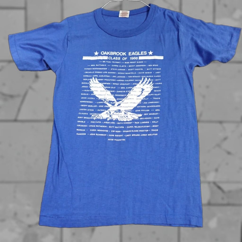 Vintage VINTAGE Oakbrook Eagles T-shirt XS Blue Single Stitch 1986 Men Blue Oakbrook Eagles Shirt XS Men Size US XS / EU 42 / 0 - 1 Thumbnail