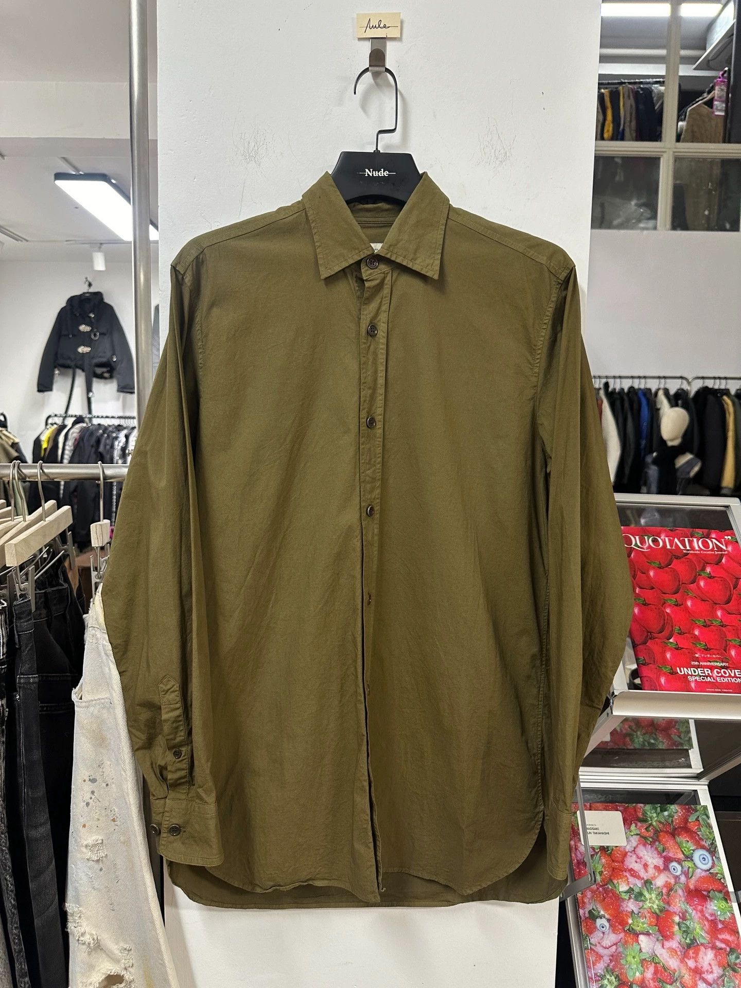 Dries Van Noten Dries Van Noten mustard & brown green basic shirt Size US S / EU 44-46 / 1 - 1 Thumbnail