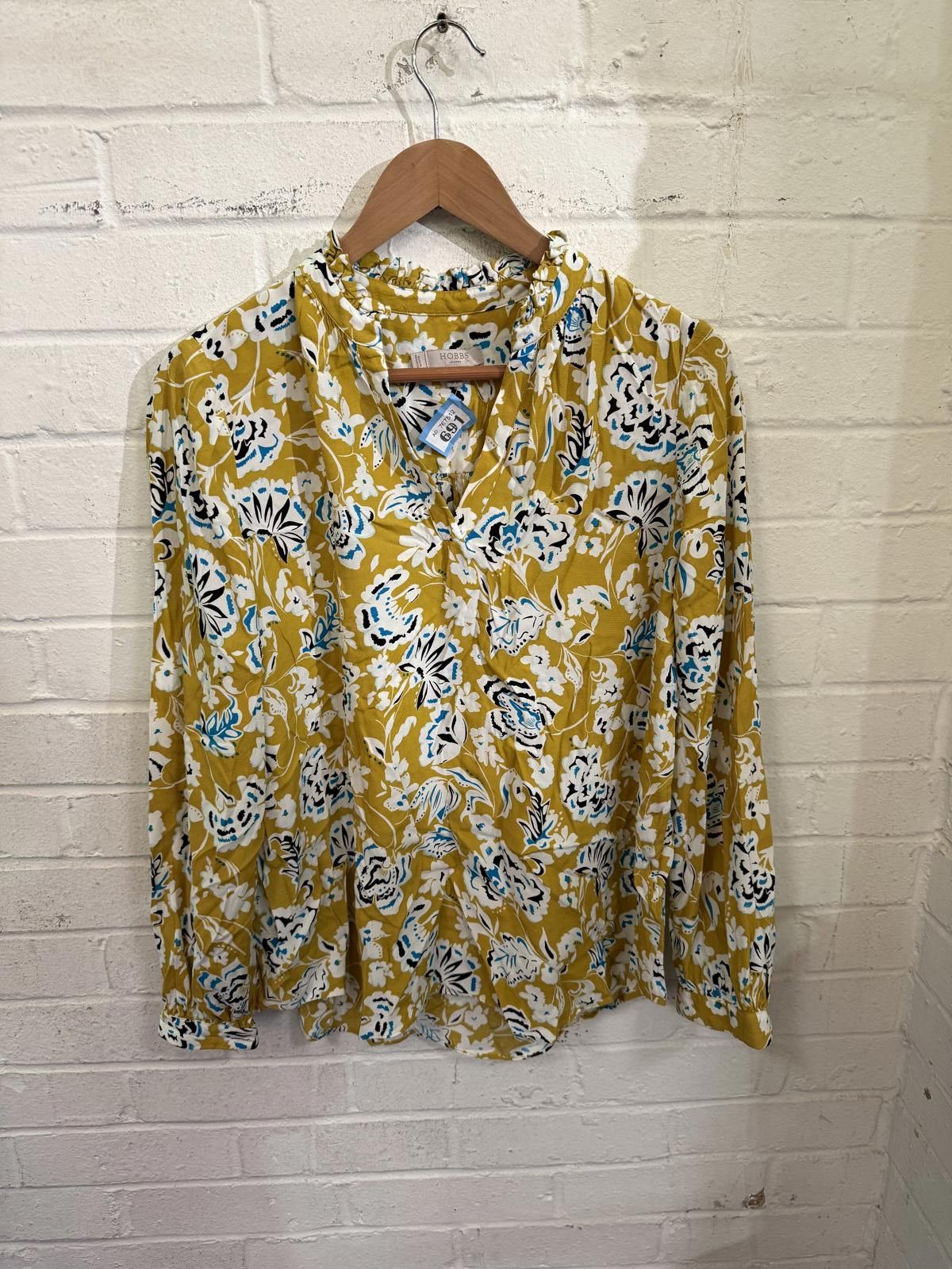 Other Hobbs London Yellow Floral Long Sleeve Blouse UK Size 12 Size XL / US 12-14 / IT 48-50 - 1 Thumbnail