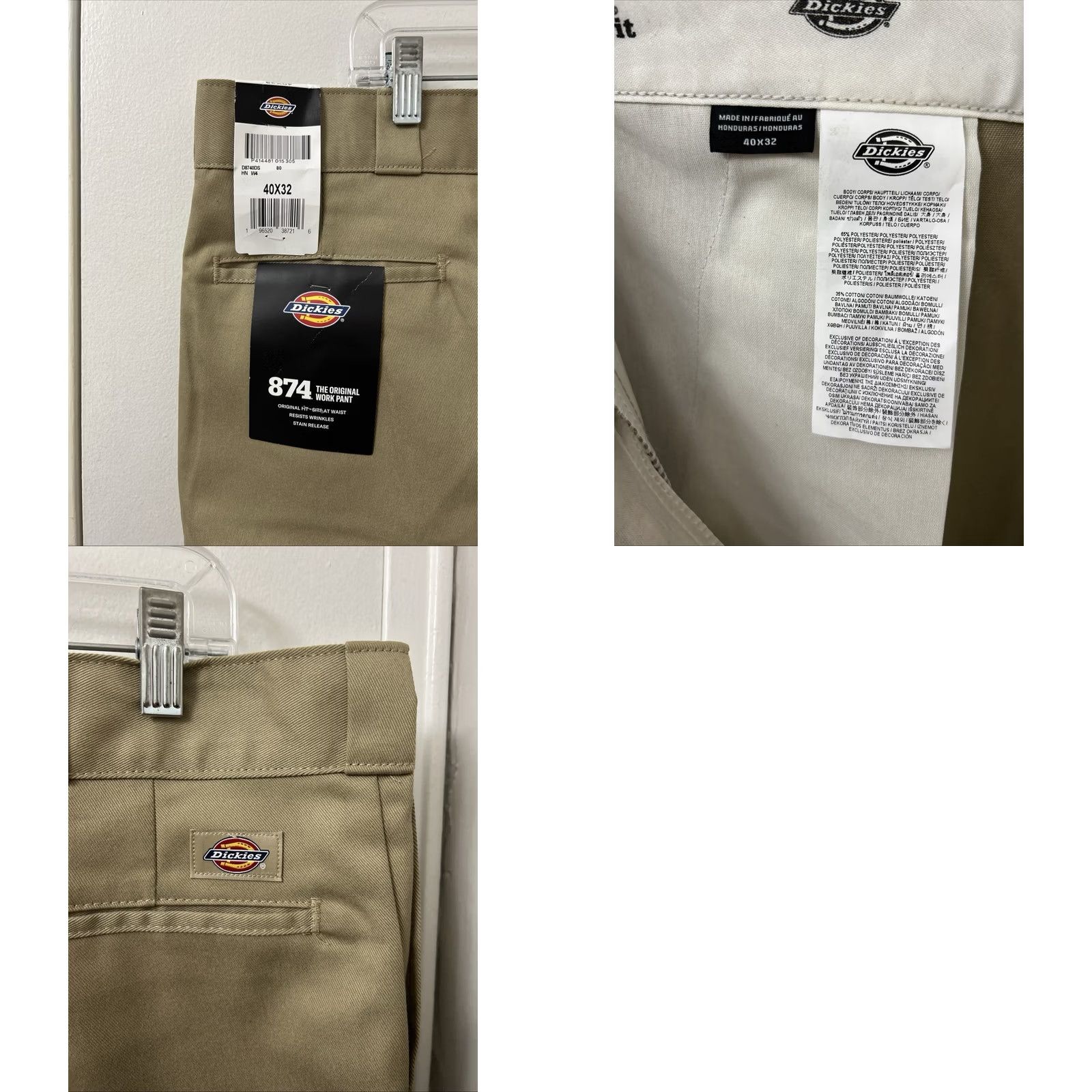 Dickies Dickies 874 Work Pants Mens 40x32 Brown Beige Original Fit Logo Trousers Size US 40 / EU 56 - 8 Thumbnail